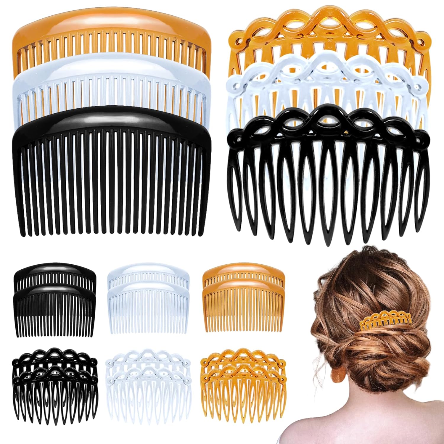 18 Pieces Side Hair Comb French Twist Comb Set Plastic Twist Comb Hair Clip Combs
