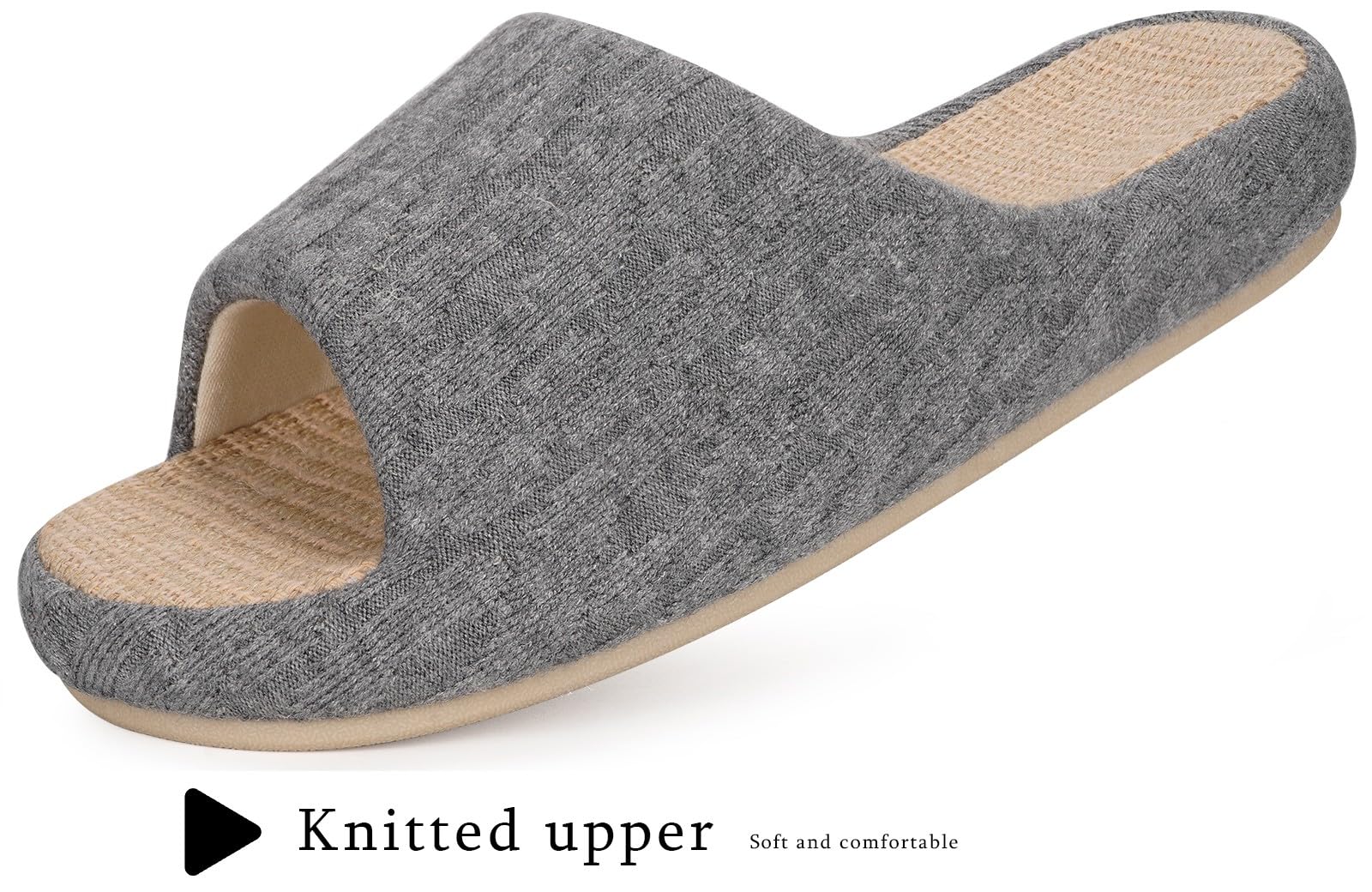 Eagsouni Pantofole di Lino Donna Antiscivolo in Cotone Casual Confortevole Ciabatte da casa Quattro Stagioni Morbide Pantofola