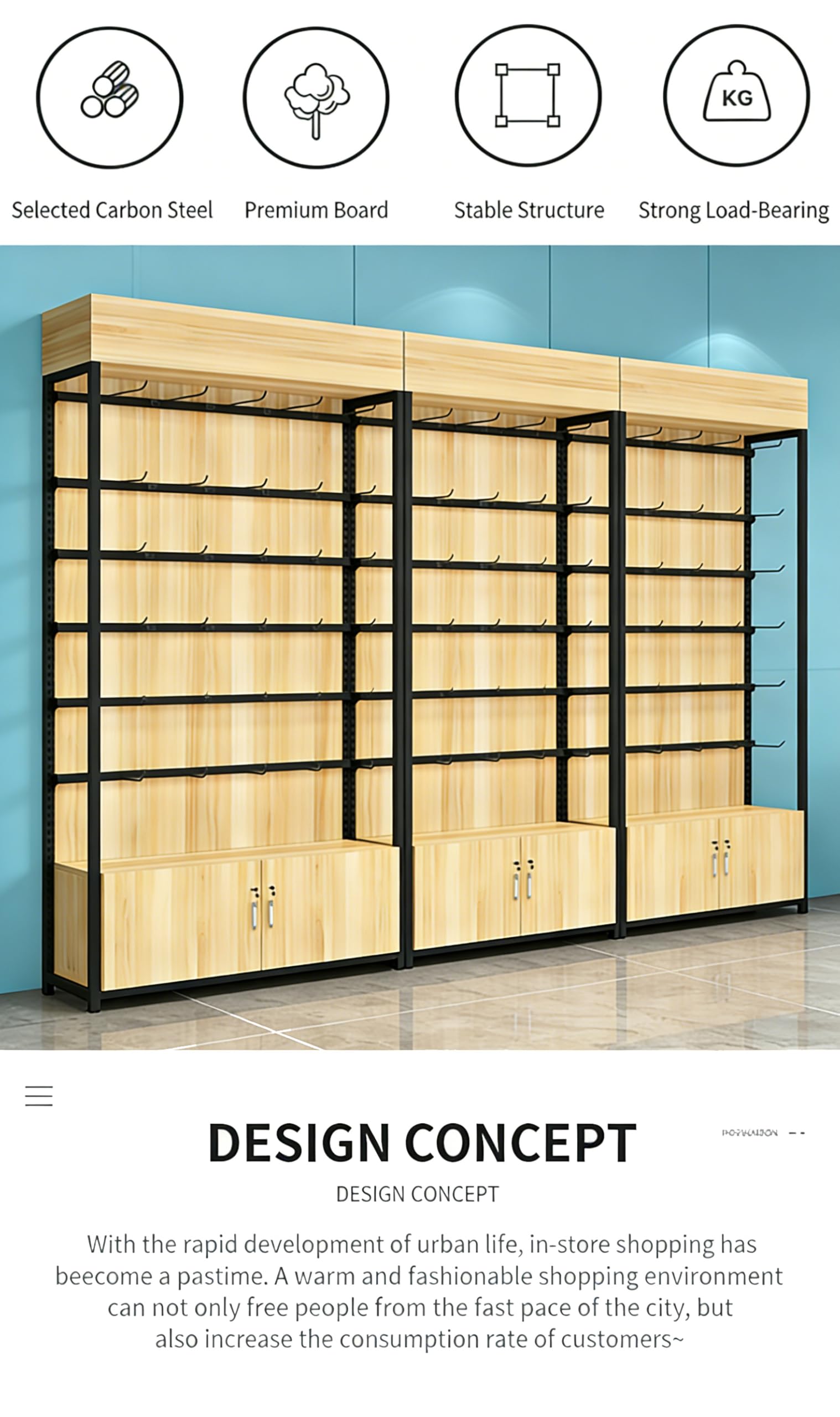 Armadietto moderno in legno Heavy-Du, naturale, 30 x 80 cm, scaffale nizer, scaffale multifunzione per soggiorno e ufficio