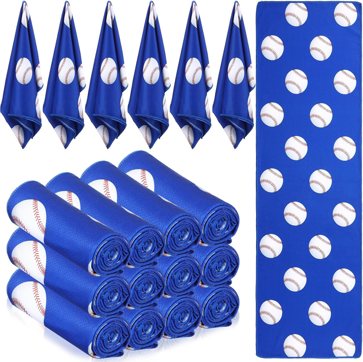 Chumia 18 Pcs 30 x 9 Inch Baseball Cooling Towel Accessories Baseball Soft Party Favors Ice Towel Breathable Chilly for Player Team Coach Team Gifts Goodie Bag Stuffers Sport Supplies