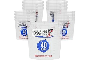 40 Ounce Graduated Plastic Mixing Cups for Resin Epoxy Art Kitchen Cooking Baking