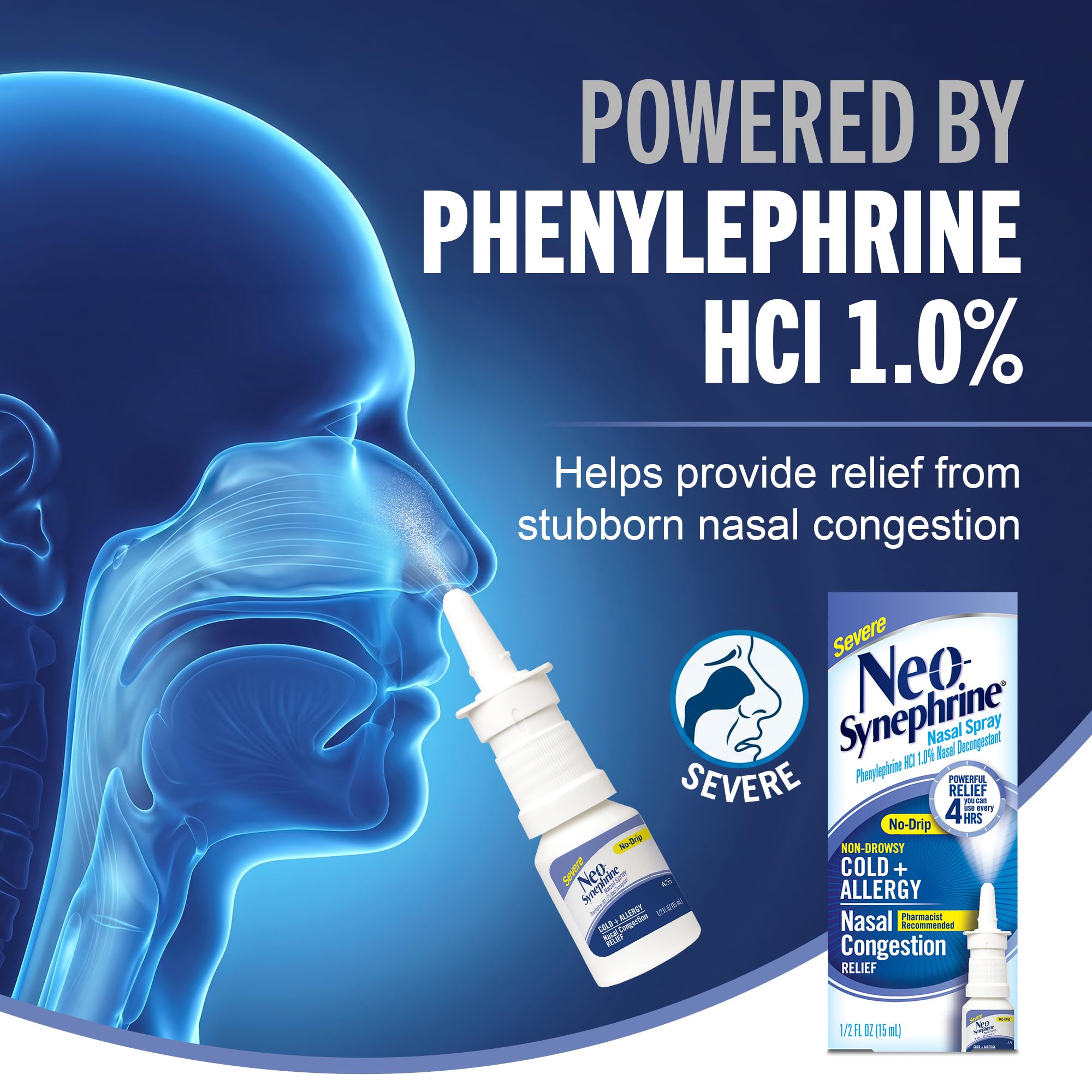 NEO-SYNEPHRINE No-Drip Severe Congestion Nasal Spray, 0.5 Fl Oz — Amazon image 4