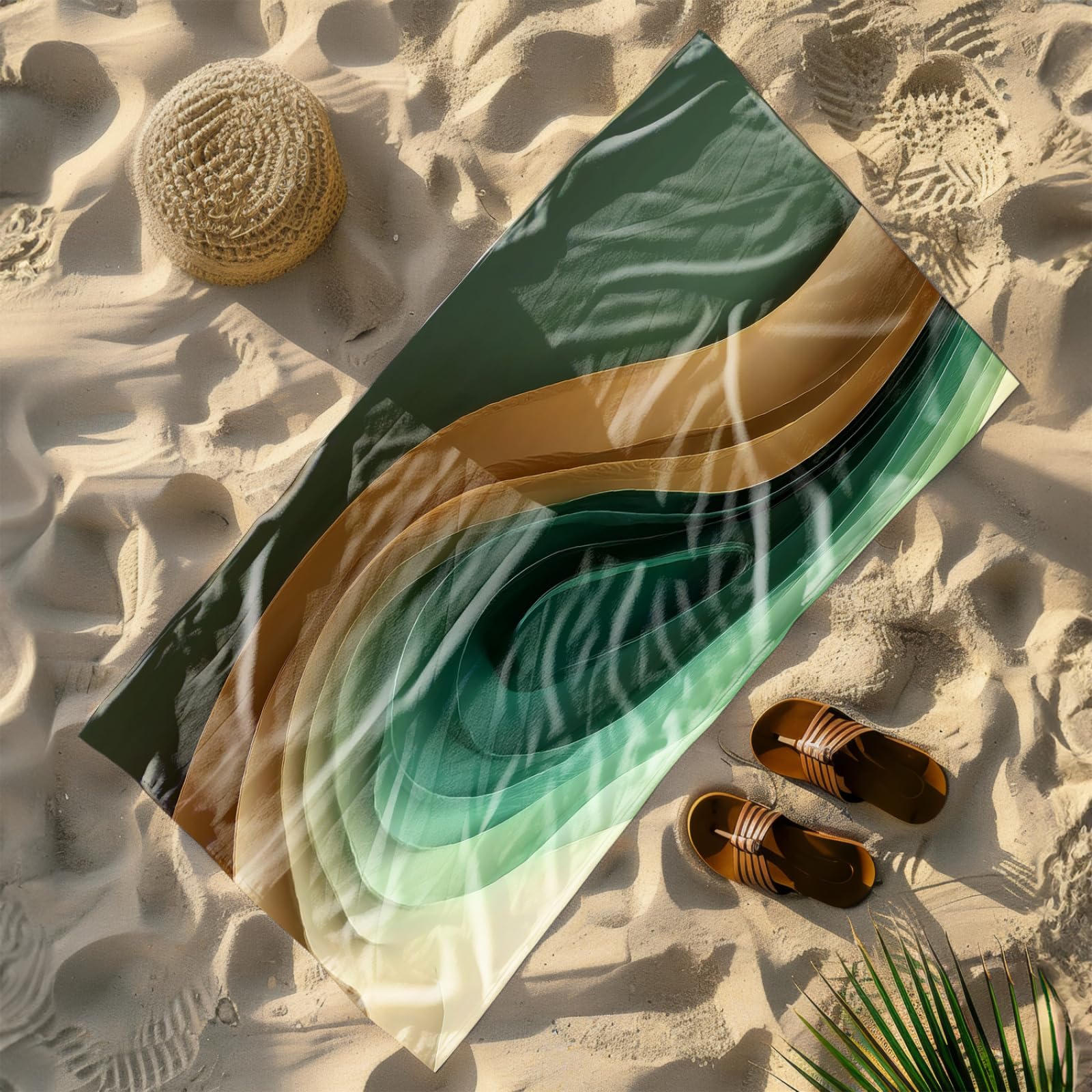 Strandtuch 200X200 Gelbe Kunst Strandtücher Mikrofaser Kompakt und Sandfest,Strand Handtuch,Leicht und Schnelltrocknend Reisehandtuch für Den Strand,Gym