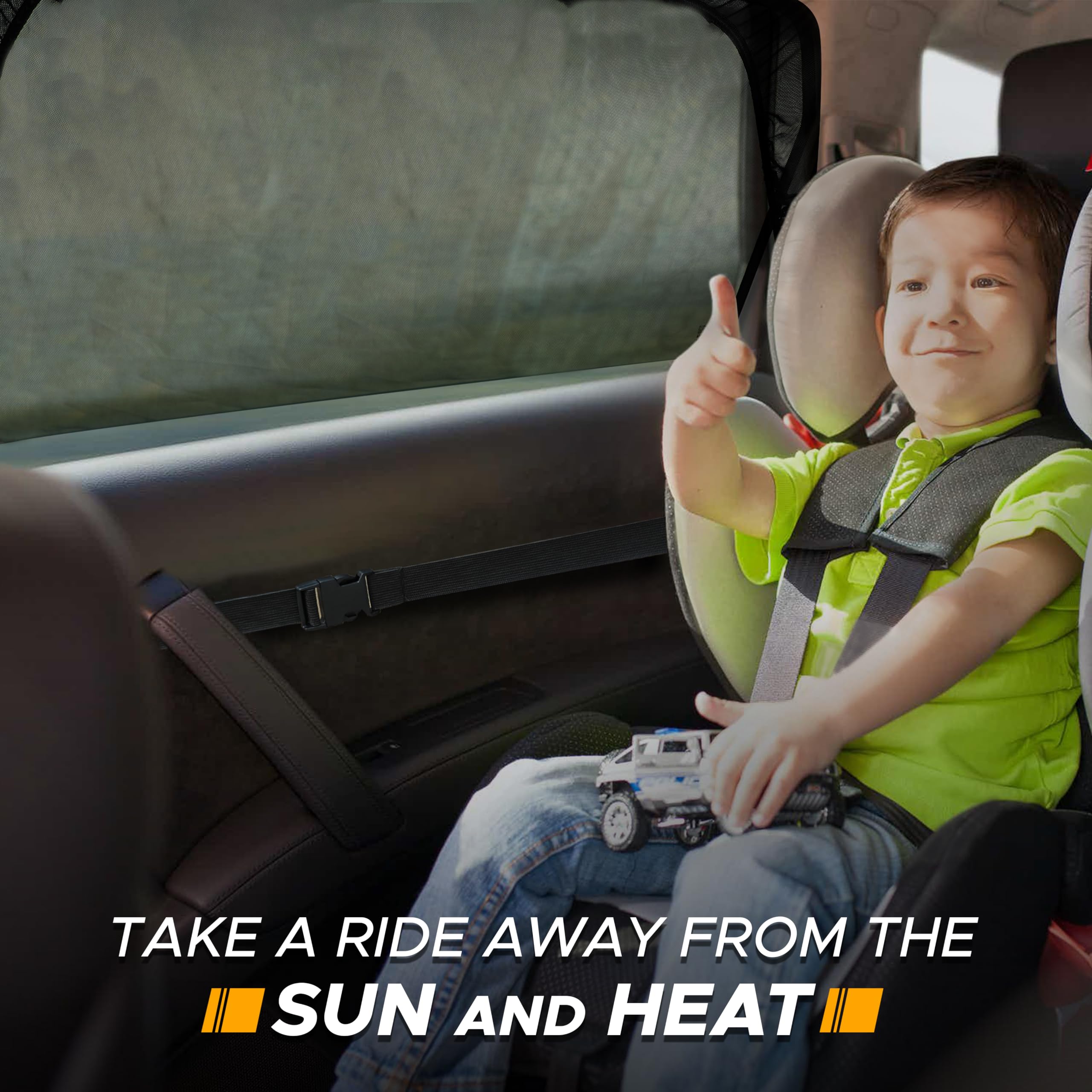 EcoNour Back Window Sun Shade For Car | Rear Window Shade With 99% Sun