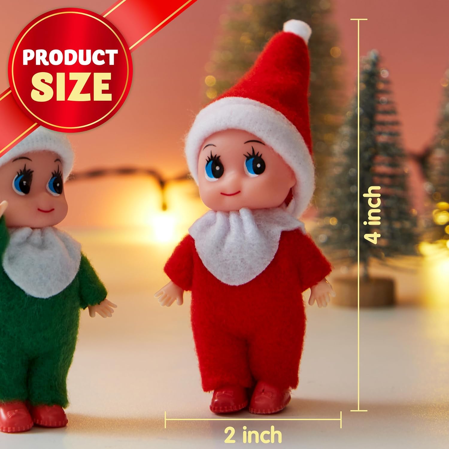 JOYIN 2 Pcs Christmas Elf Plush Doll Tiny Soft Plush Toy Doll for Kids Accessories Party Favors Xmas Party Supplies Christmas Decor, Xmas Gift