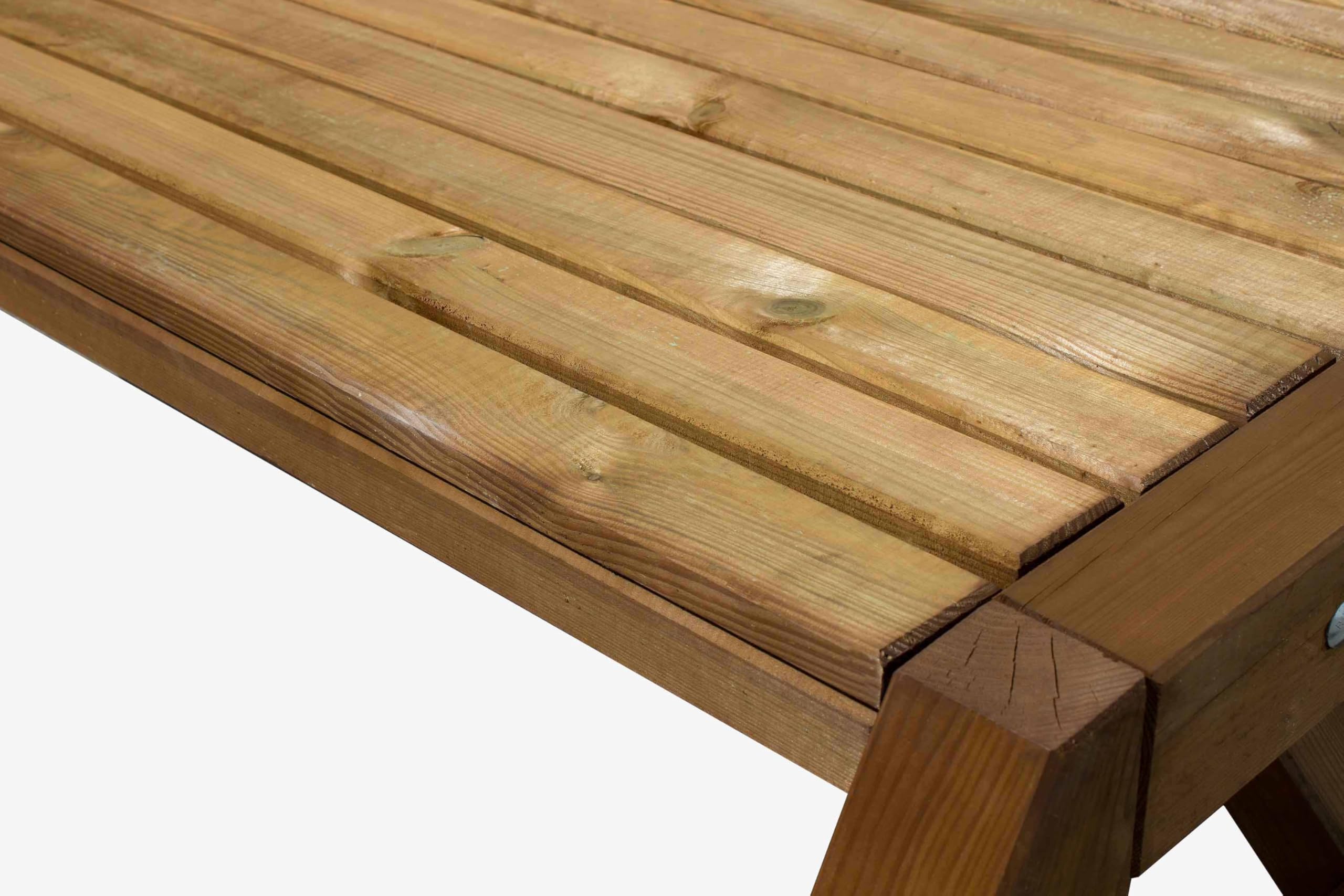 AVANTI TRENDSTORE Leonie - Tavolo da picnic con 2 panche integrate alla struttura e angoli arrotondati, in legno massello. LAP 180x80x157 cm