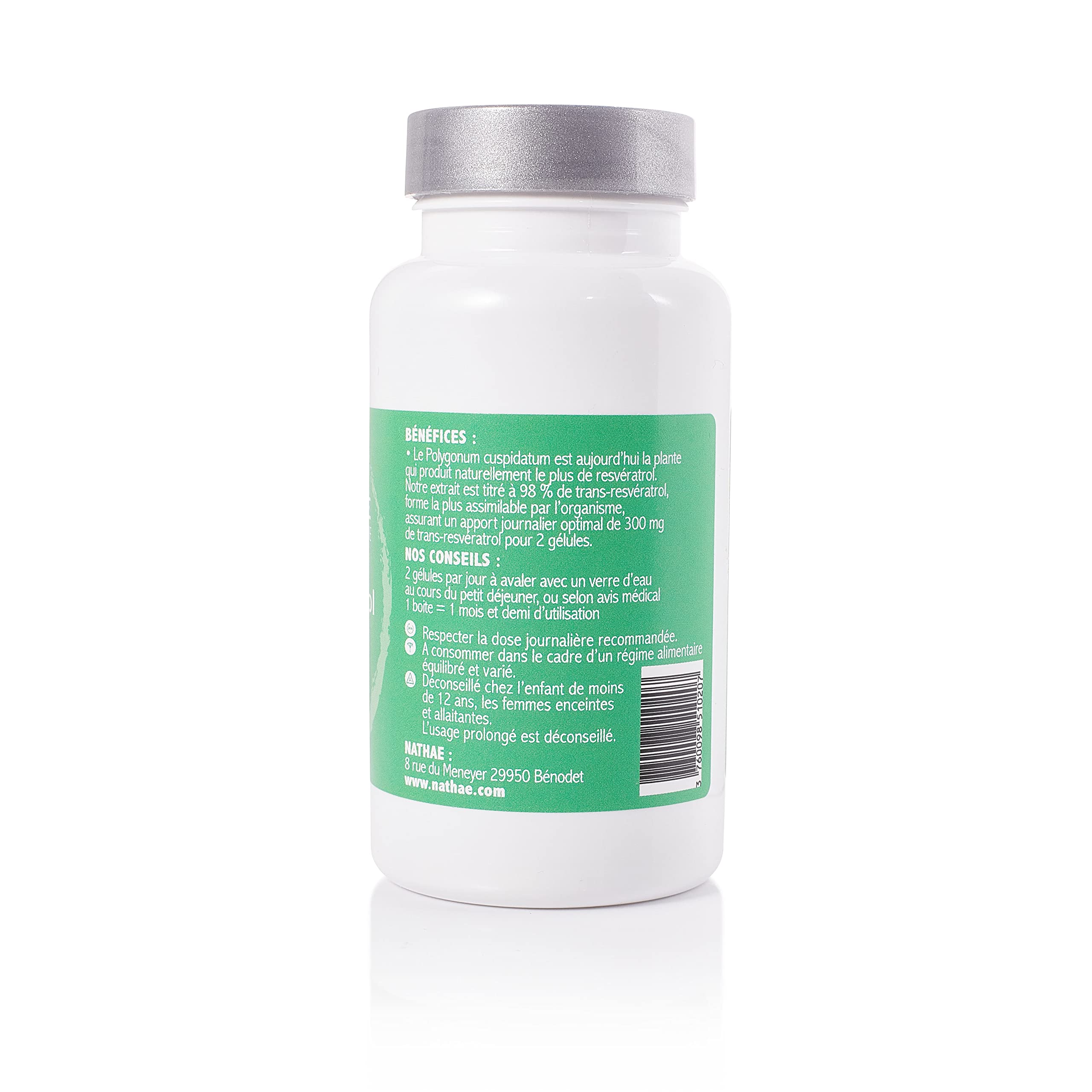 RESVÉRATROL - Complément alimentaire - 300 mg de trans-resvératrol pour 2 gélules - 90 gélules