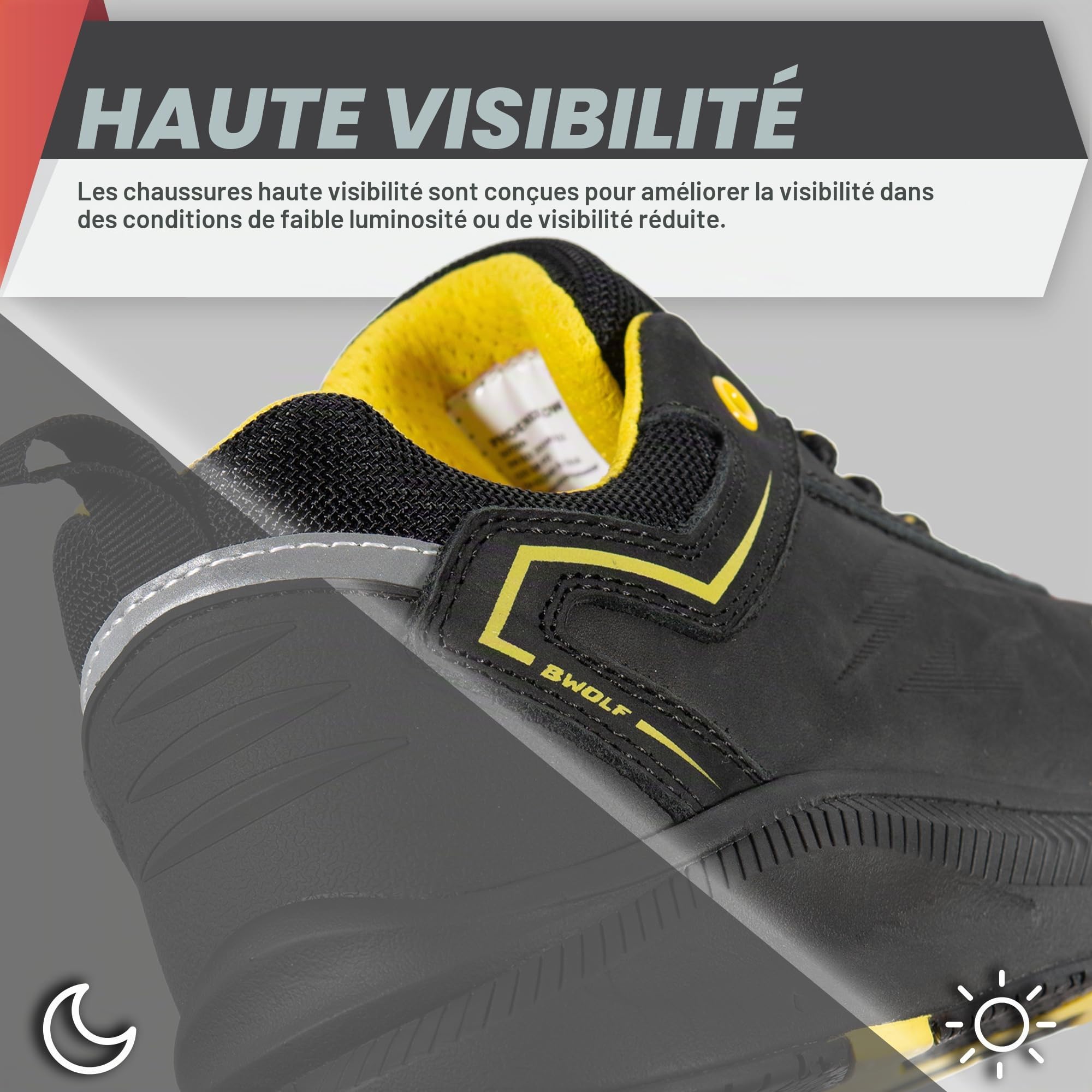 BWOLF Phoenix S3S Chaussures de Travail pour Homme S3 S3 Nabuk Imperméables Antidérapantes 4 x 4 Grip Tech Semelles Ergo