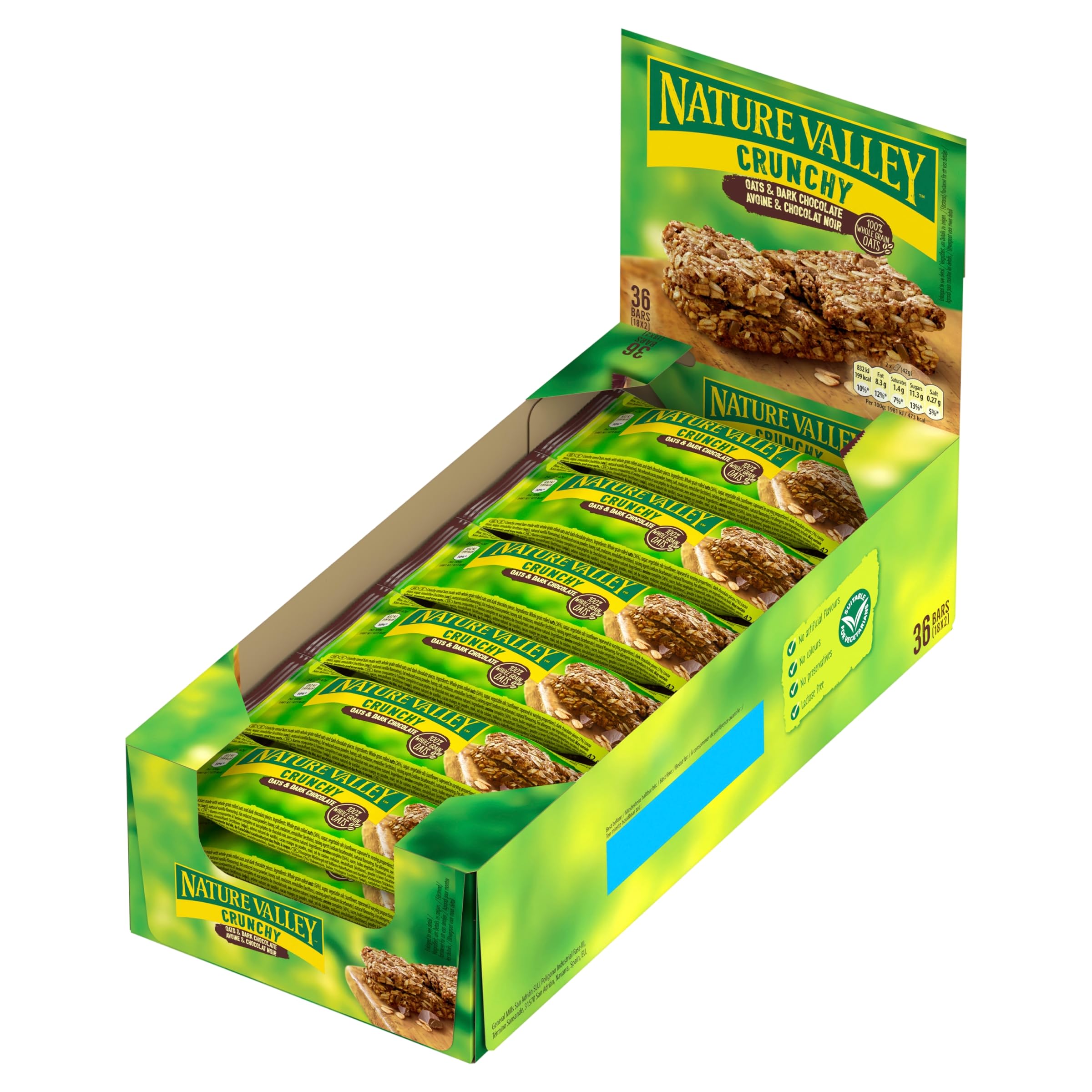 Nature Valley Crunchy Oats and Chocolate Cereal Bars, 18 x 42 g