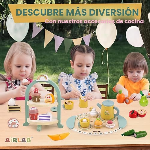 Miniatura 7 de Juegos de té para niños pequeños de 3 a 5 años, regalo de cumpleaños de 3 años, fiesta de princesa, juegos de juguetes de madera para niños,