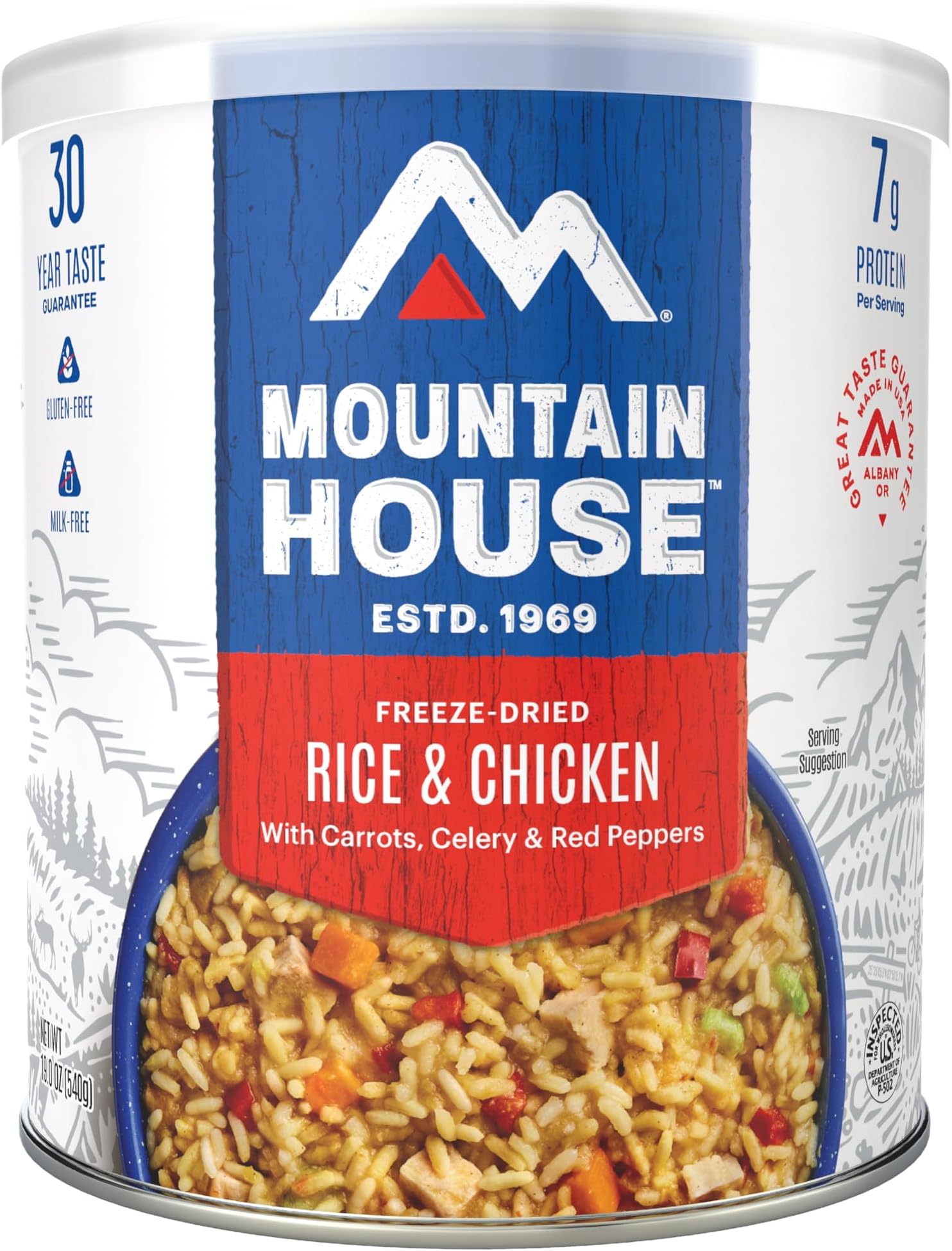 Rice & Chicken #10 Can | Freeze Dried Survival & Emergency Food | Gluten-Free | 9 Servings