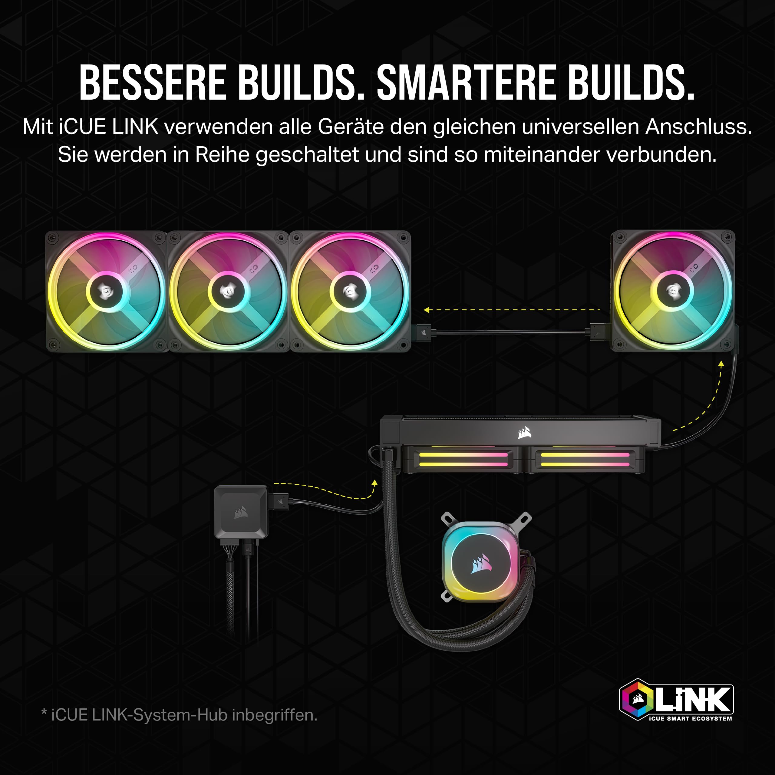 CORSAIR iCUE LINK QX120 RGB 120mm RGB Lüfter - Dreierpack - Schwarz