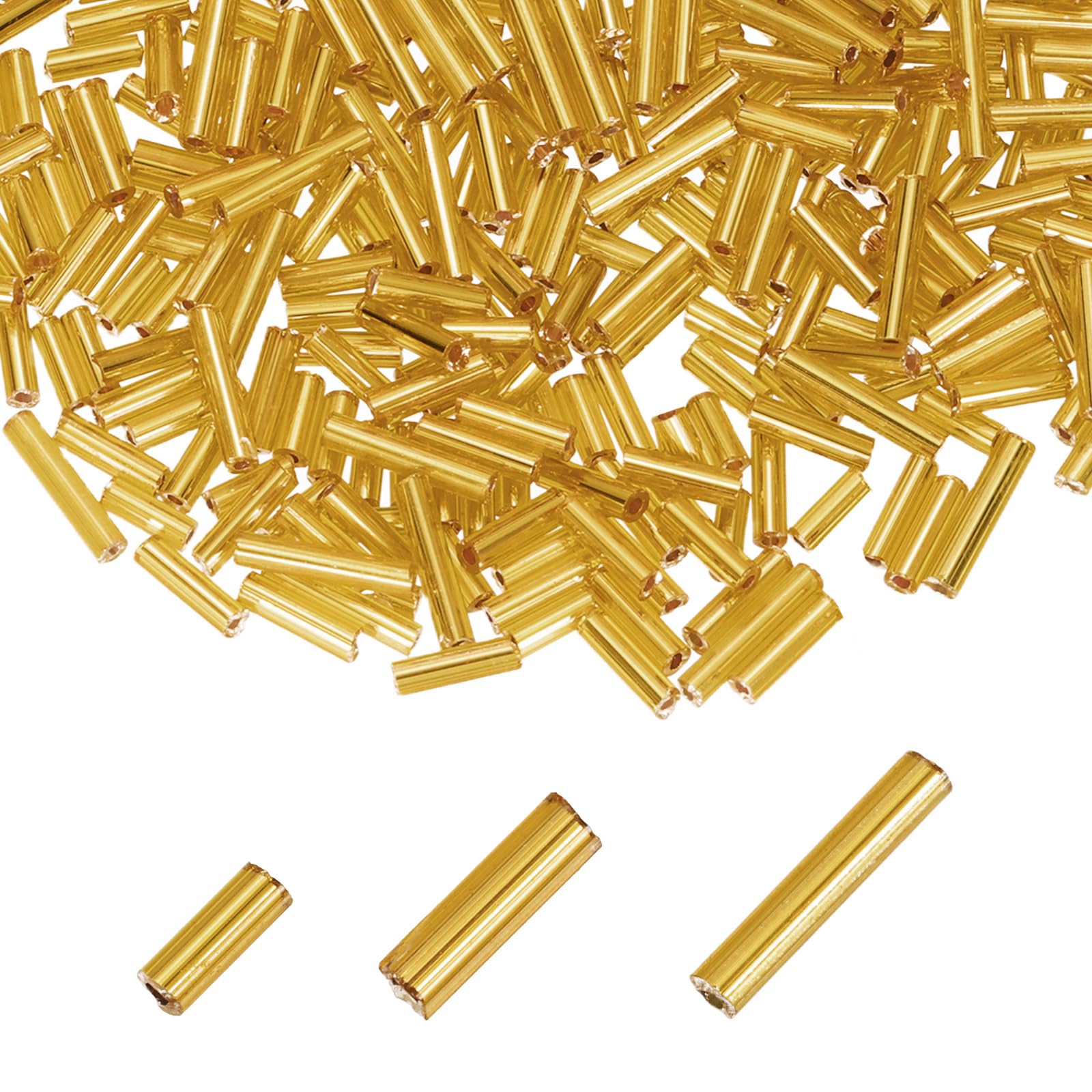sourcing map 2000pcs Glass Bugle Beads 4/6/9mm Long Tube Cylinder Beads โ image 1