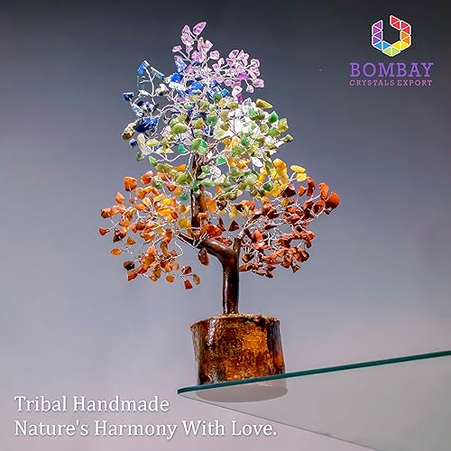 Miniatura 4 de Árbol de la vida de cristal de 7 chakras, bonsái de piedras preciosas curativas hechas a mano para energía positiva, prosperidad y decoración del