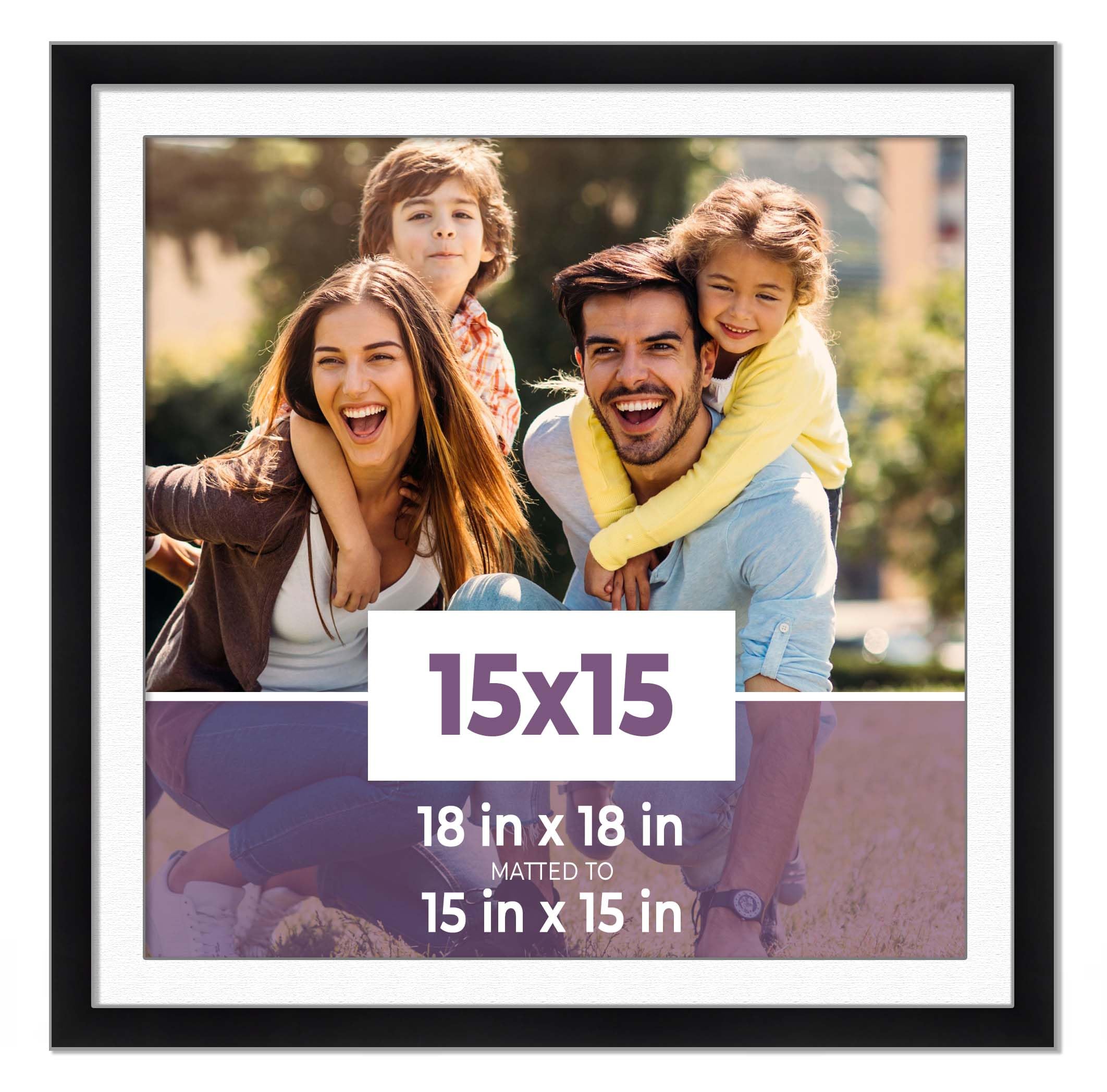 Amazon.com - CustomPictureFrames.com 15x15 Frame Black with White