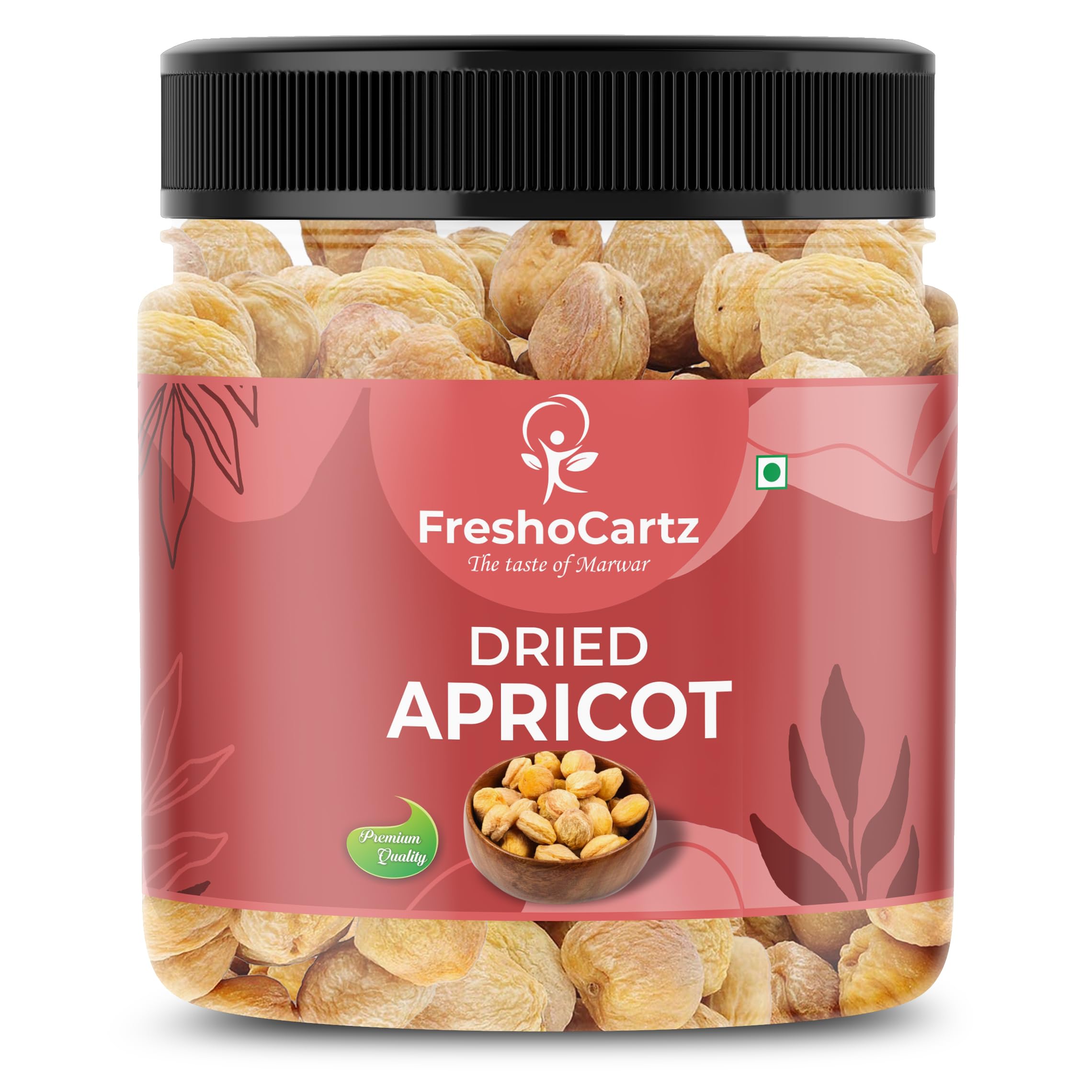FreshoCartz Jumbo Dried Apricots Organic (Khumani, Khurmani, Khurbani, Jardalu, Prunu) | Grade - Big Size | Apricots Dry Fruits - Jar Pack (Dried Apricots, 250g (Pack of 1))