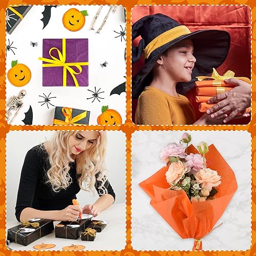 Miniatura 10 de PLULON 90 hojas de girasoles para decoración de fiesta de cumpleaños, papel de seda amarillo a granel, papel de seda para bolsas de regalo, papel de