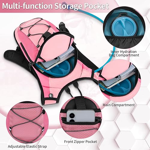 Miniatura 5 de Hydration Backpack with 2L Water Bladder, Lightweight Hydro Pack for Cycling, Running, Hiking, Climbing