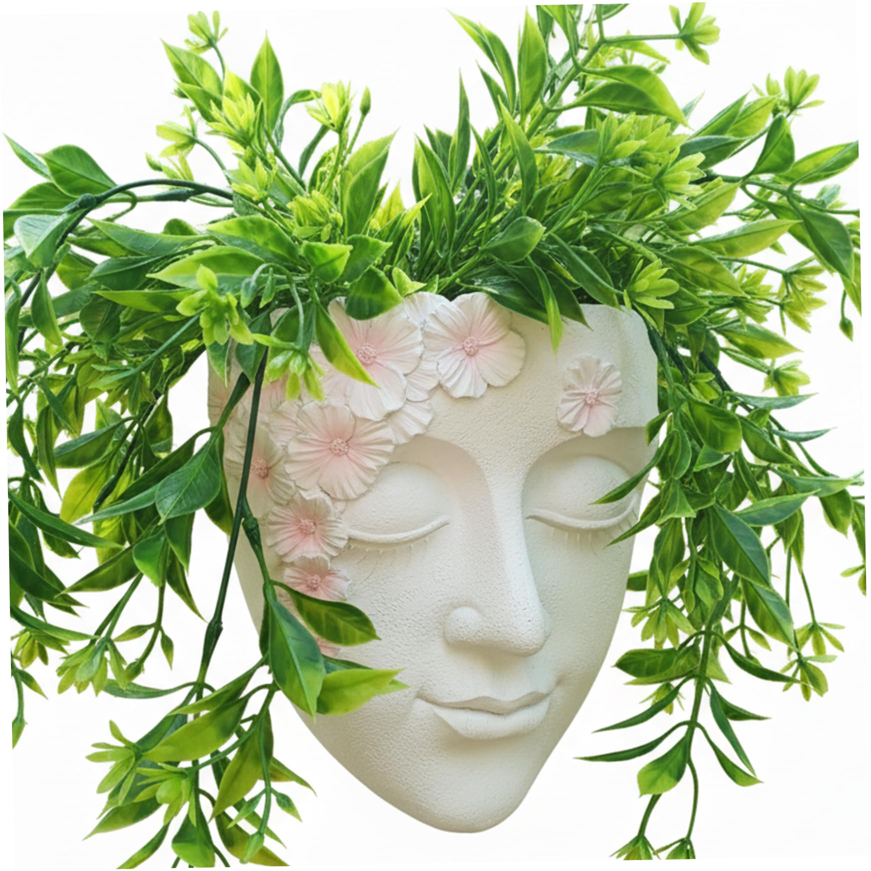 Jardinière de visage en résine blanche haut de gamme pour terrasse
