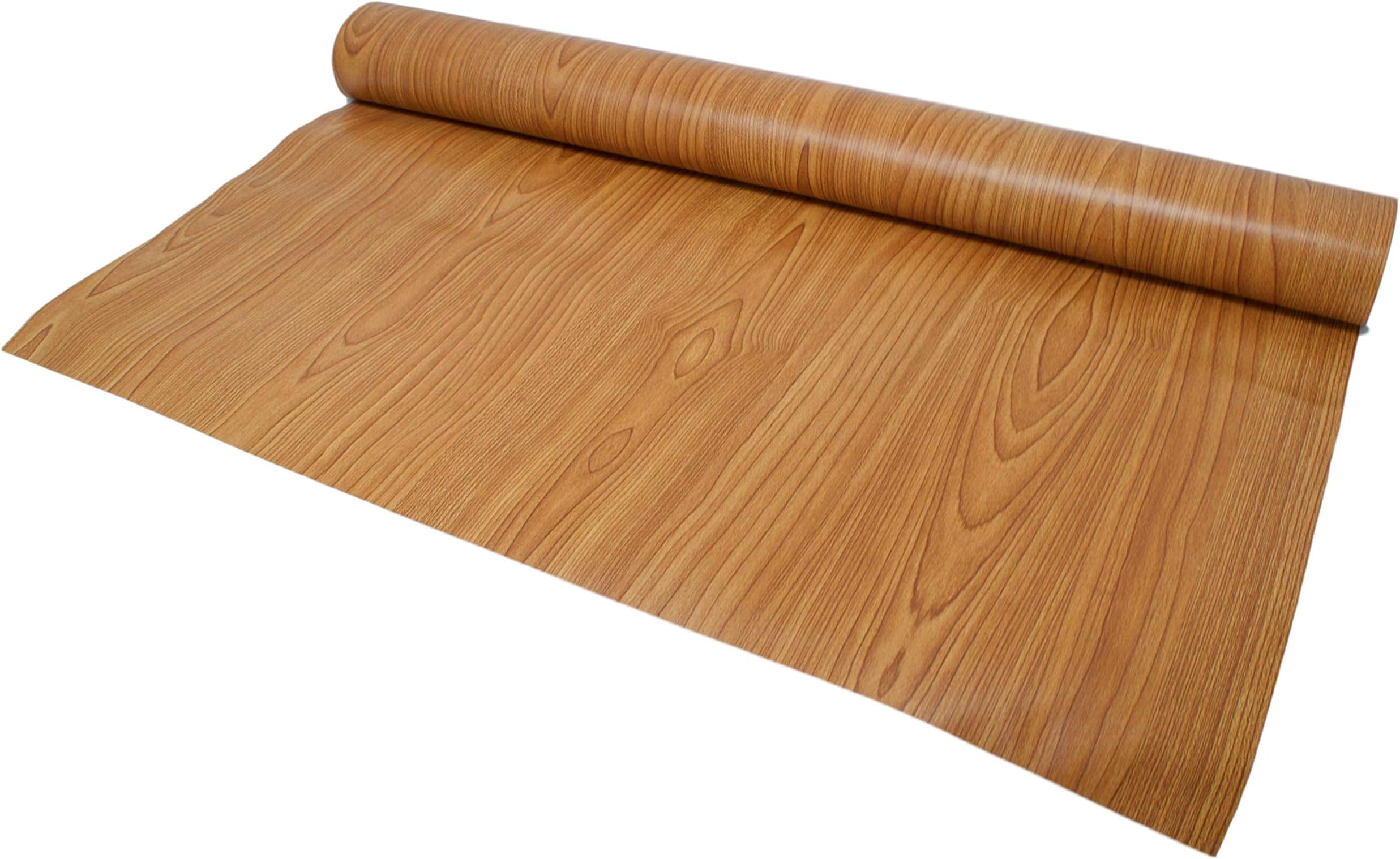 Premium Textured Vintage Wood Grain Self-Adhesive Vinyl Contact Paper for Shelf Liner, Drawer Liner and Arts and Crafts Projects 24 inches x 15 Feet (Knotty Teak)