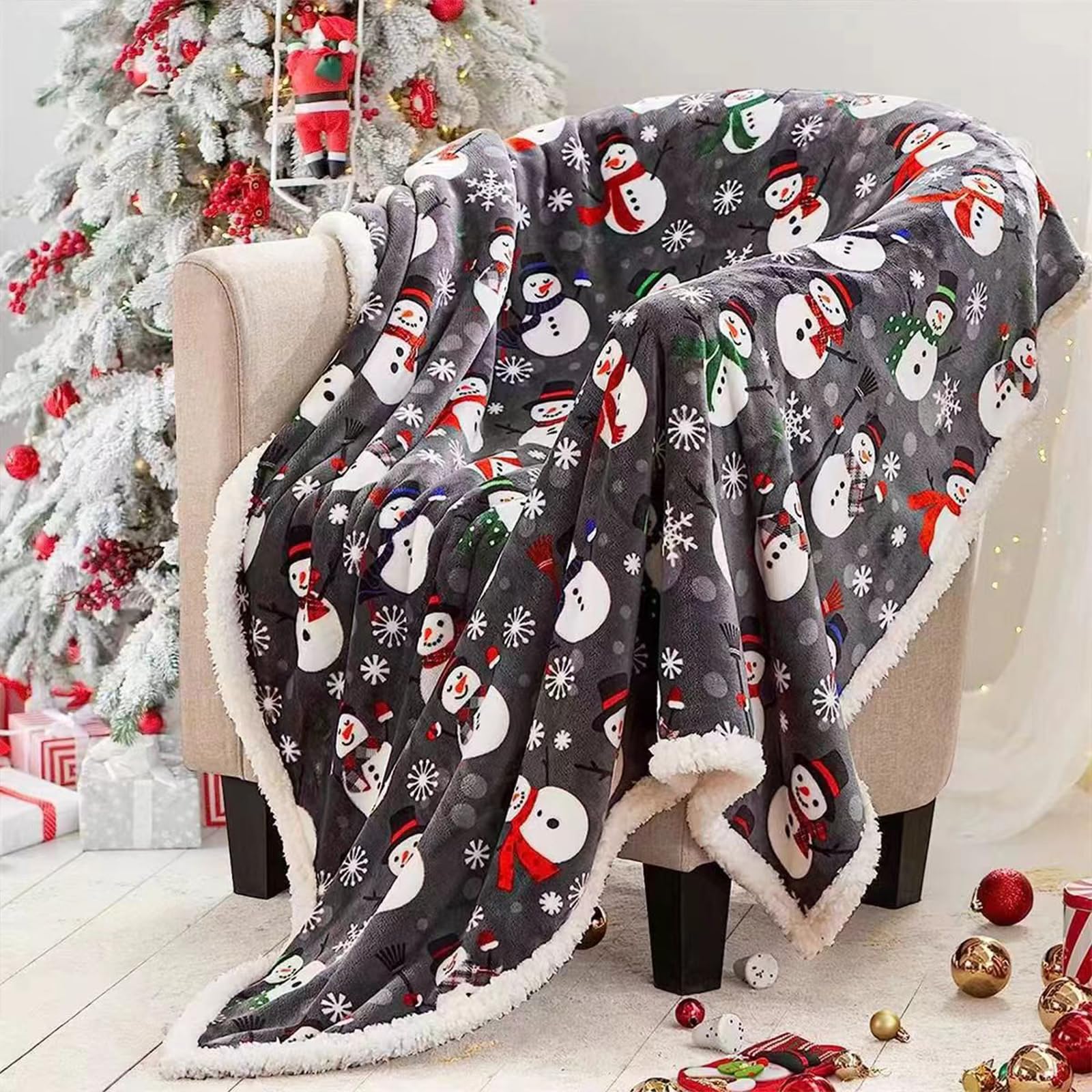 Couverture de Noël pour canapé et soirées d'hiver confortables au coin du feu