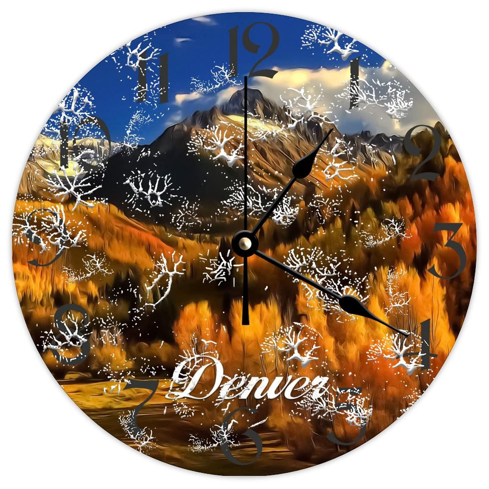 Horloge murale en bois pour cuisine et salon, grand cadran déco Denver City