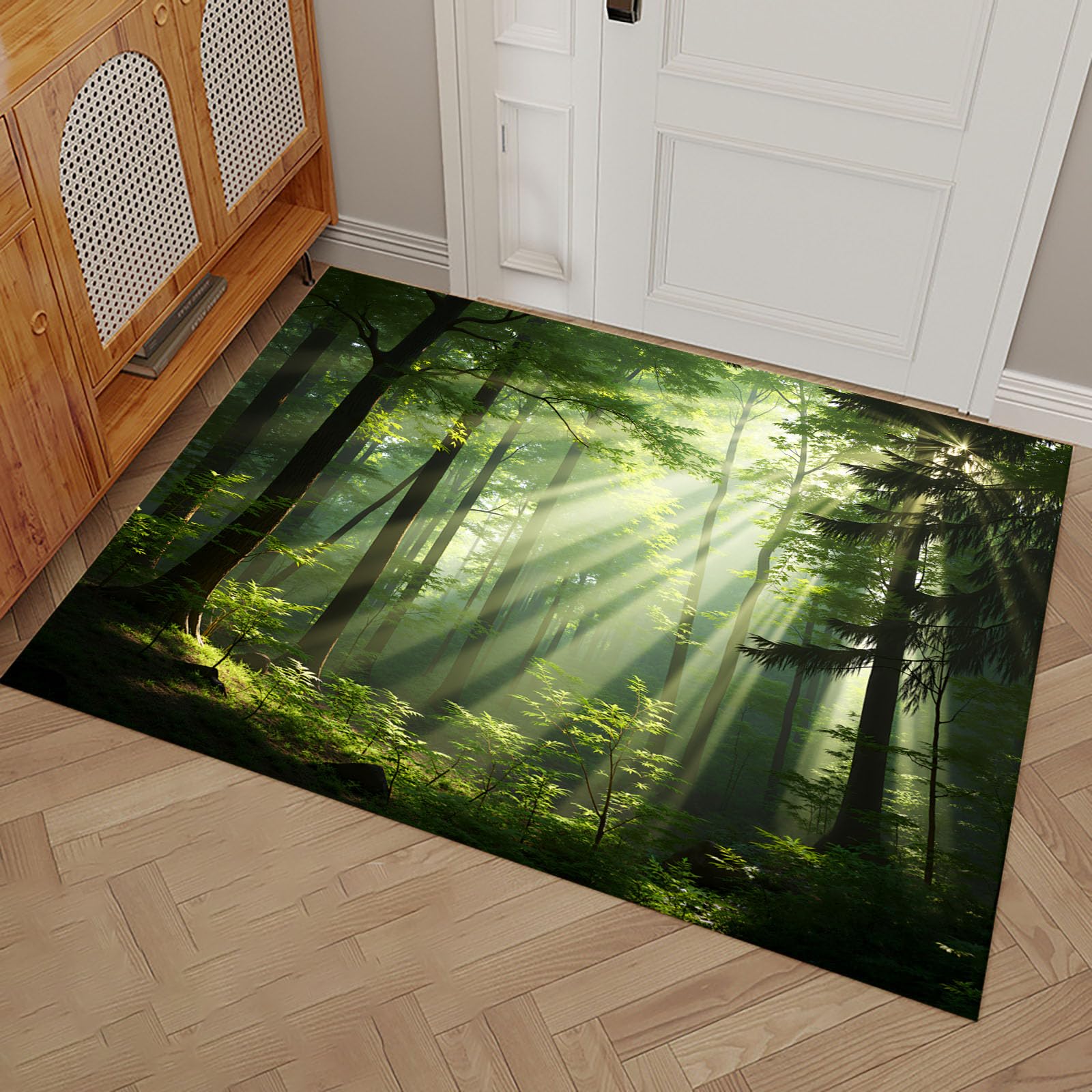 Tapis De Paysages Naturels Réalistes vert pour décoration d'intérieur