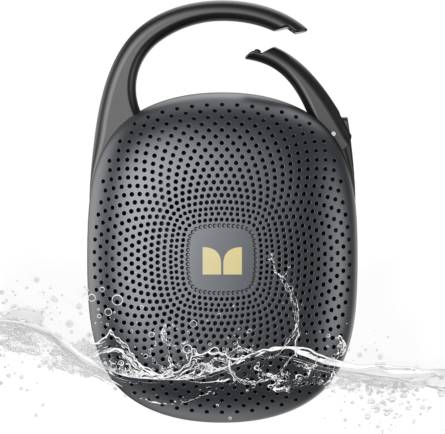 Monster Clip-On Speaker with Carabiner, Ultra-Portable Bluetooth 6.0 Shower Speaker IPX7 Waterproof, 29H Playtime Small Wireless Speaker for Hiking Camping Beach Outdoor Travel - Black