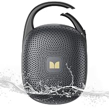 Monster Clip-On Speaker with Carabiner, Ultra-Portable Bluetooth 6.0 Shower Speaker IPX7 Waterproof, 29H Playtime Small Wireless Speaker for Hiking Camping Beach Outdoor Travel - Black