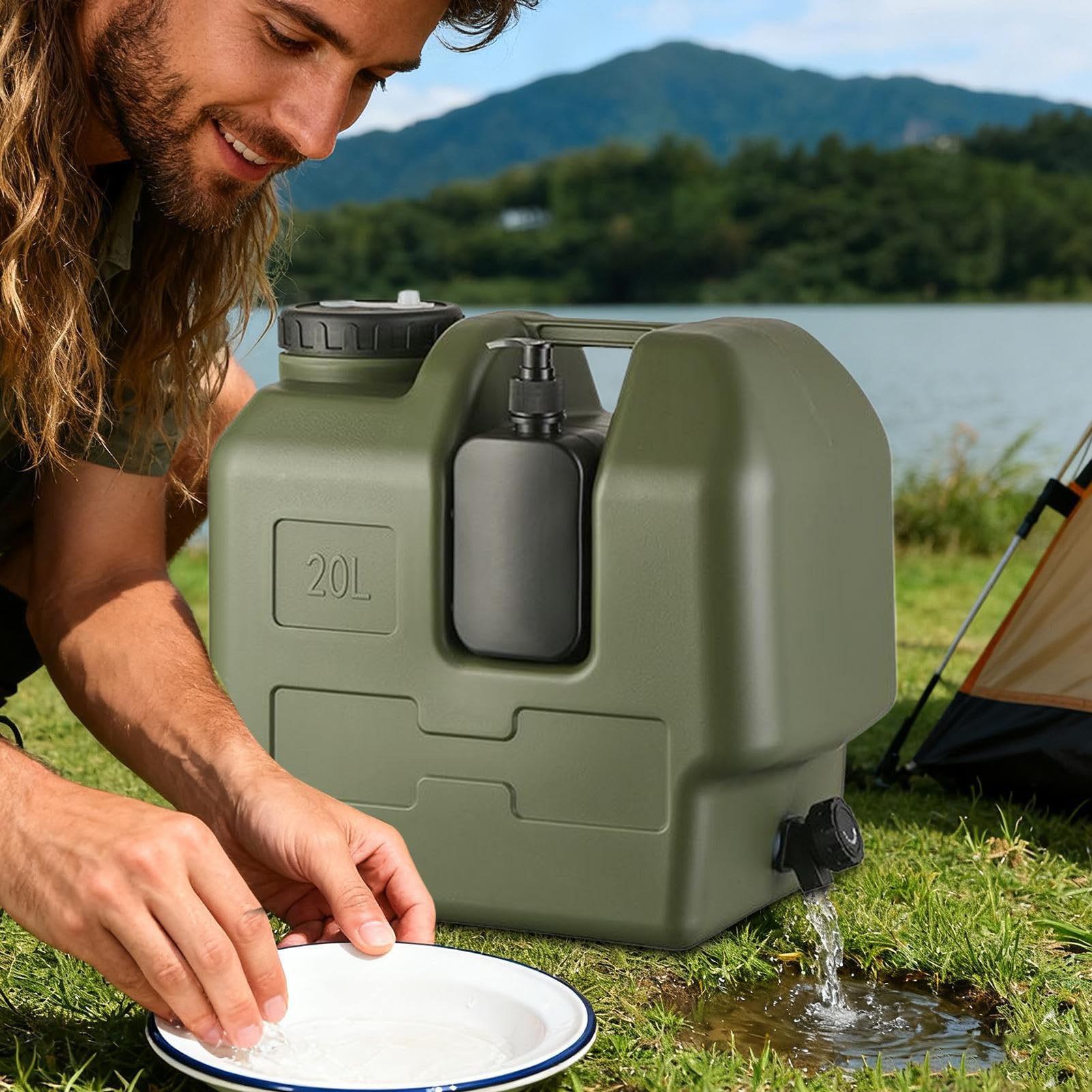 Generisch Wasserbehälter Für Camping Mit Handseifenflasche