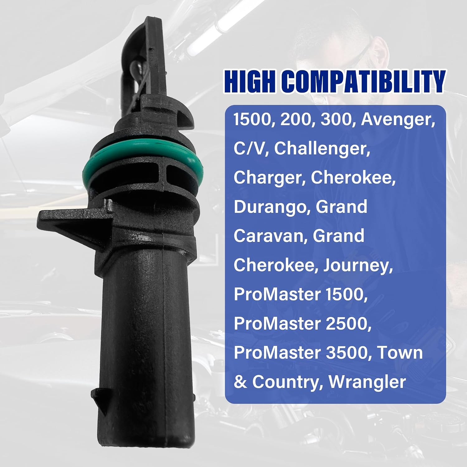 5149182AB Intake Air Temperature Sensor Compatible with Avenger Challenger Charger Durango Grand Caravan Journey RAM IAT Sensor Replaces# 5149182AB 5149182AA