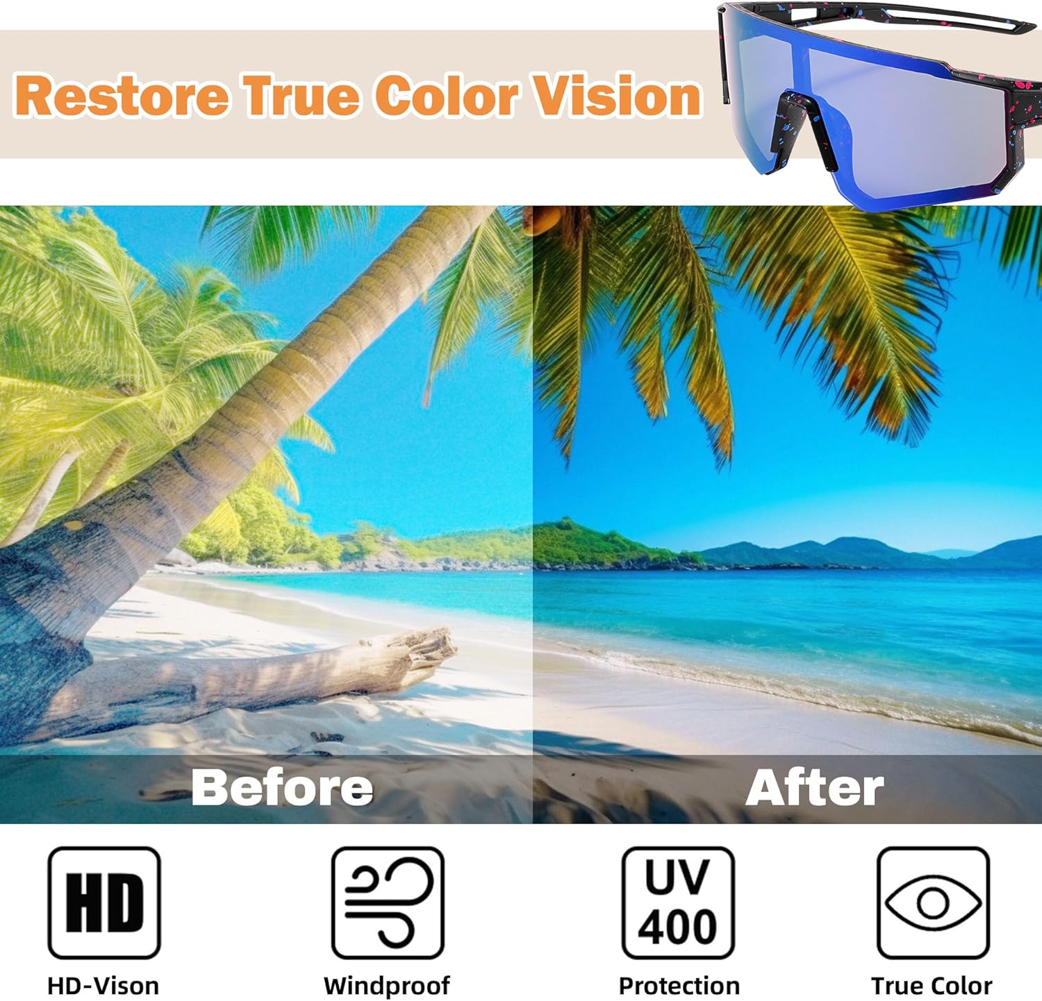 Kids Sunglasses for Boys Girls, UV400 Protection Goggles Youth Sports Sunglasses for Baseball Cycling Climbing - Image 7