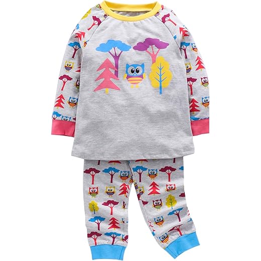 Owl Print Night Suit - Grey
