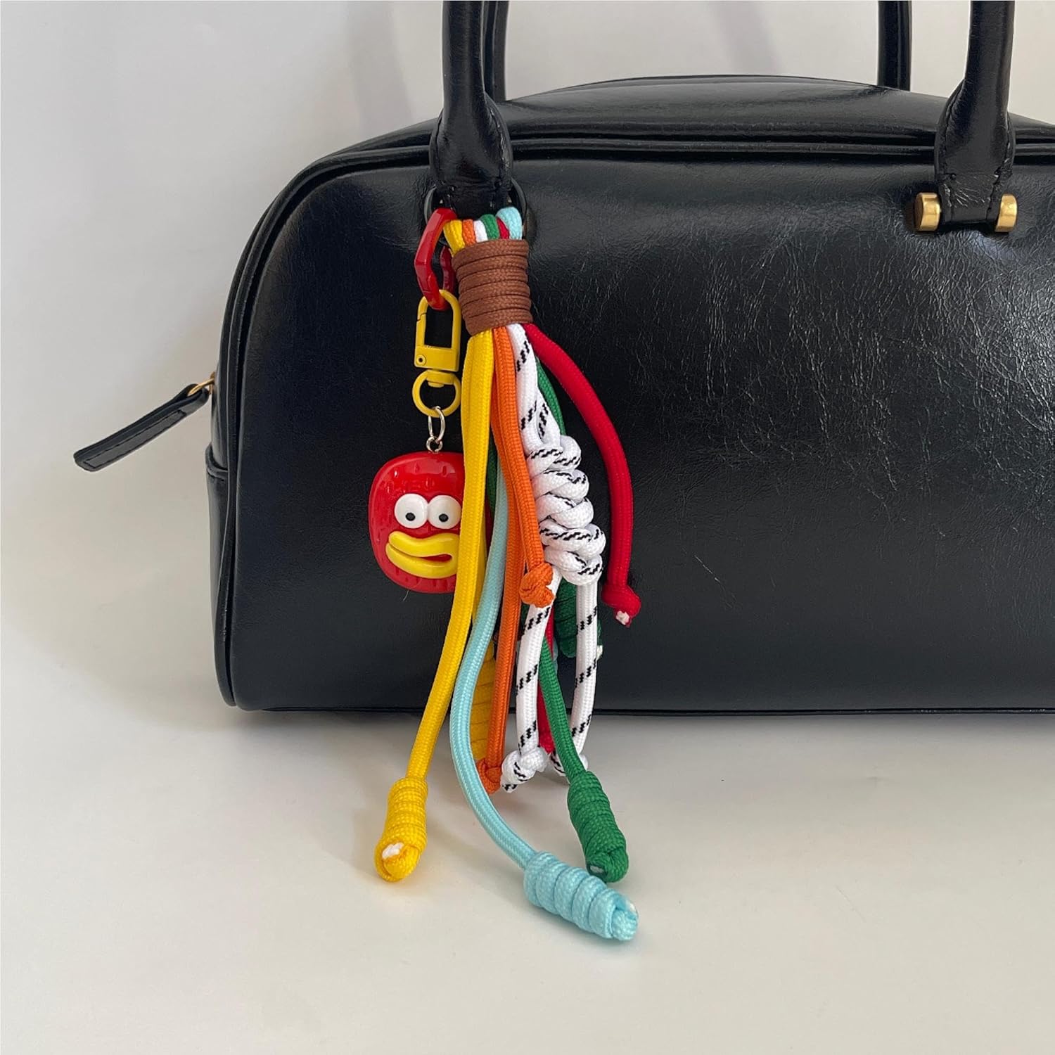 QTMY Cute Funny Rope Braided Keychain Bag Charms for Handbag Purse Backpack Accessories for Bogg Bag,772Red - Image 3