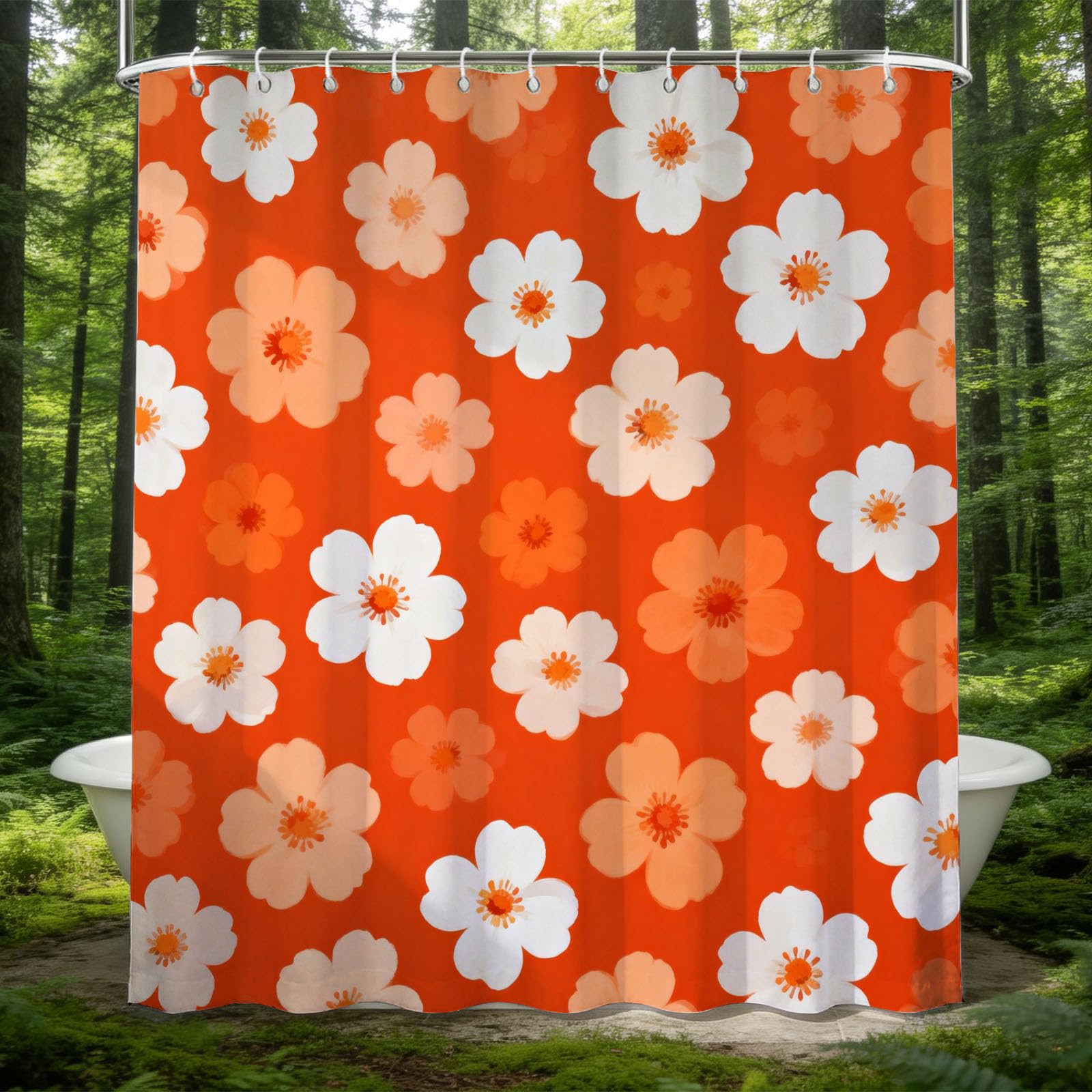 Rideau de douche anti moisissure en tissu polyester imperméable contre l'humidité