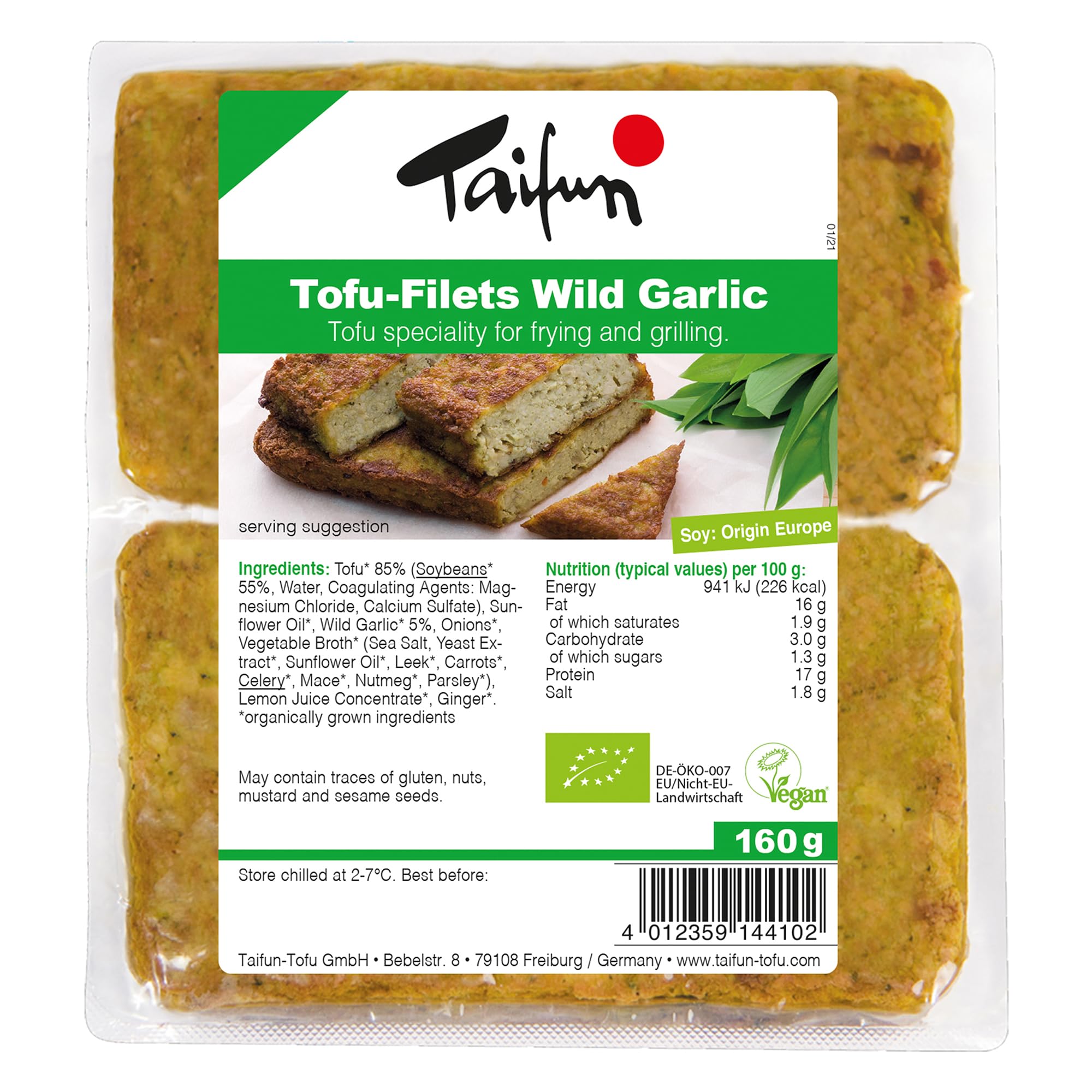 Taifun Organic Tofu Filets with Wild Garlic 160g