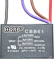 Vista 29 de HQRP Condensador de ventilador de techo CBB61 1uf+2uf de 3 cables listado UL