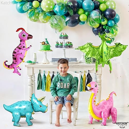 Miniatura 4 de KatchOn, Globos gigantes de dinosaurio para fiesta de cumpleaños, 31 pulgadas, globo de dinosaurio 3D, globos de papel de aluminio, globos de