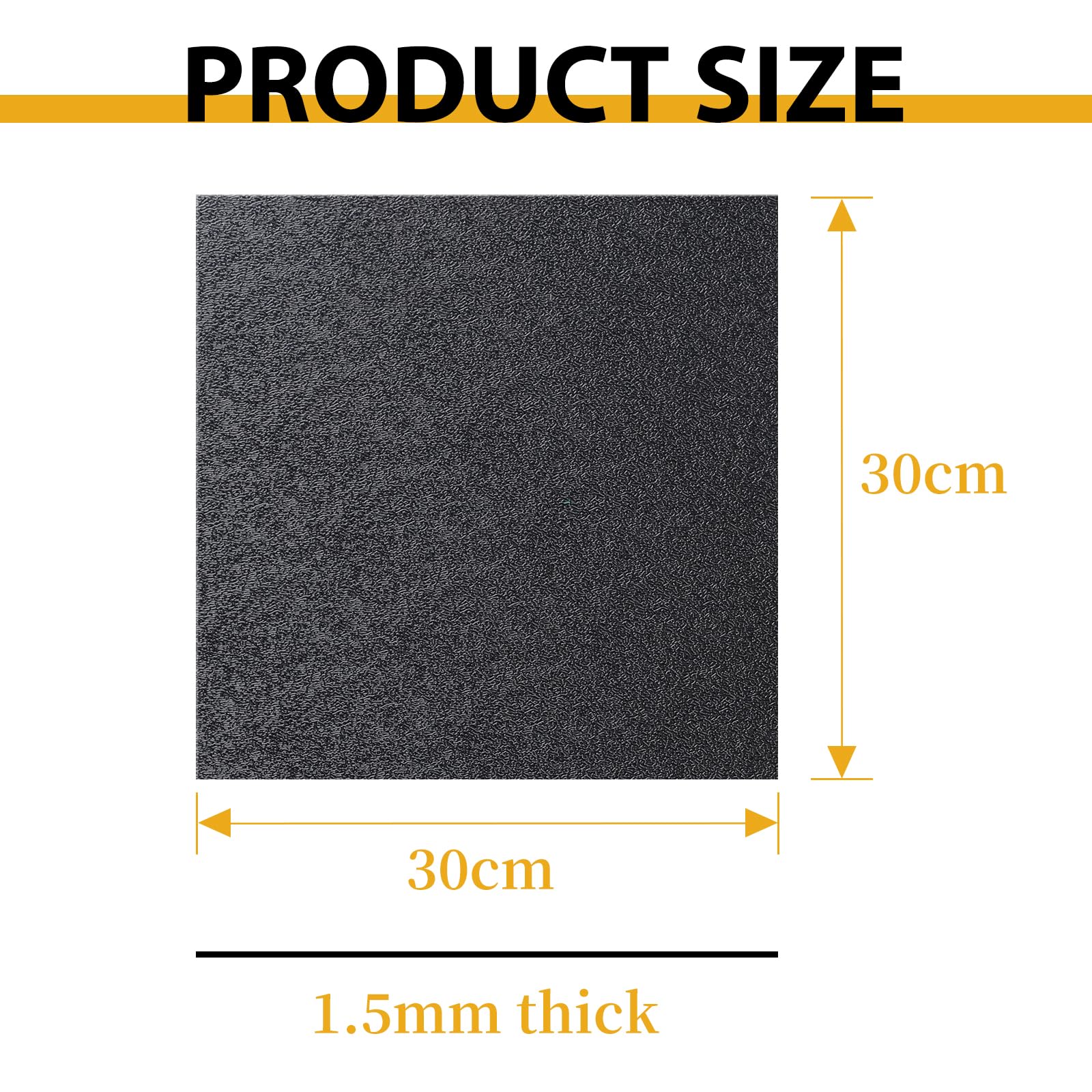 LALAGO Plaque en Plastique ABS Noir, 6 Pièce 1,5mm 30 x 30 cm Feuille de Plastique ABS Solide de Durable Avec Film de Protection Pour Construction de Modèle Bricolage