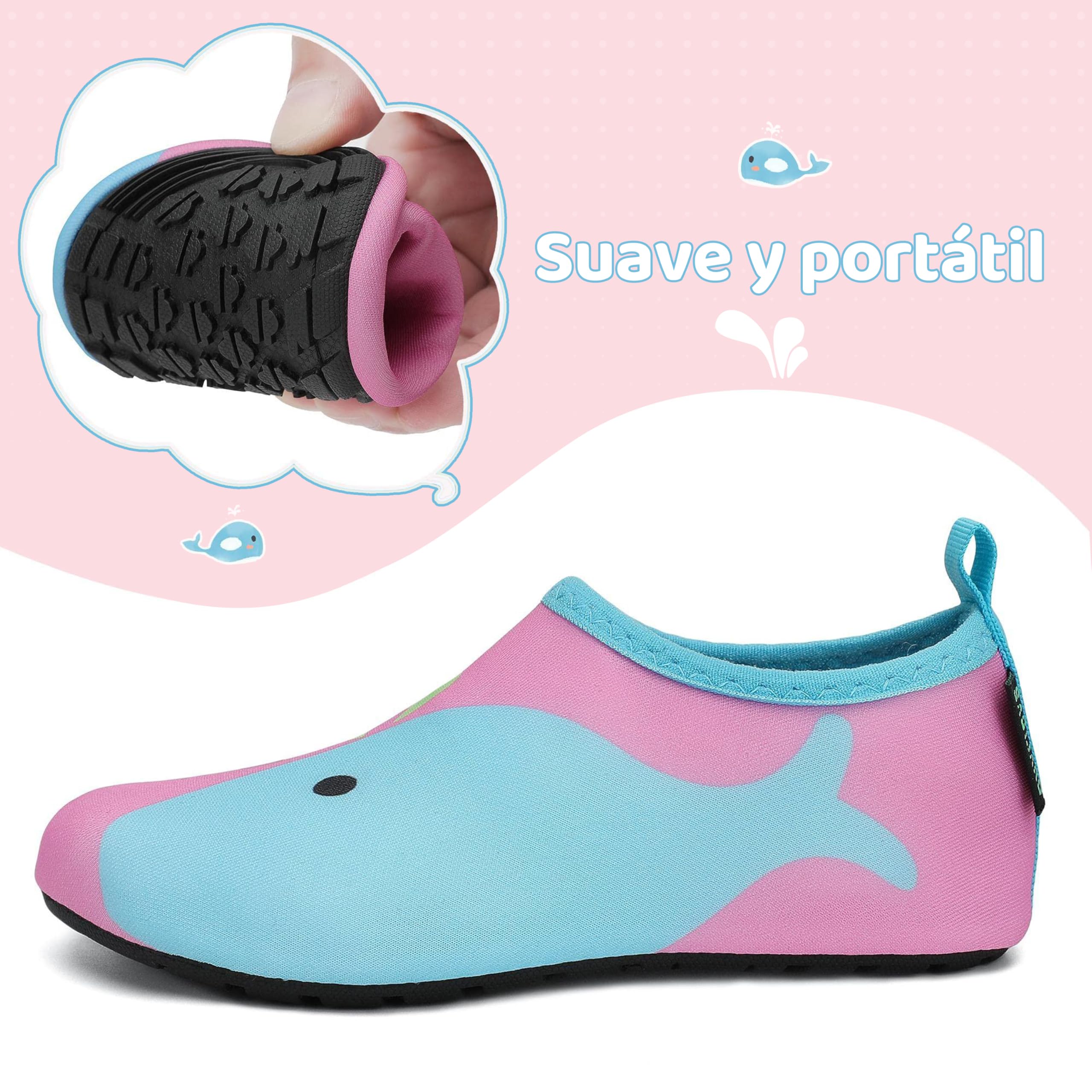 SAGUARO Niños Zapatos de Agua Descalzo Barefoot Respirable Calcetines de Natación Antideslizante de Surf Piscina Playa Yoga Calzado Talla 20-37 EU