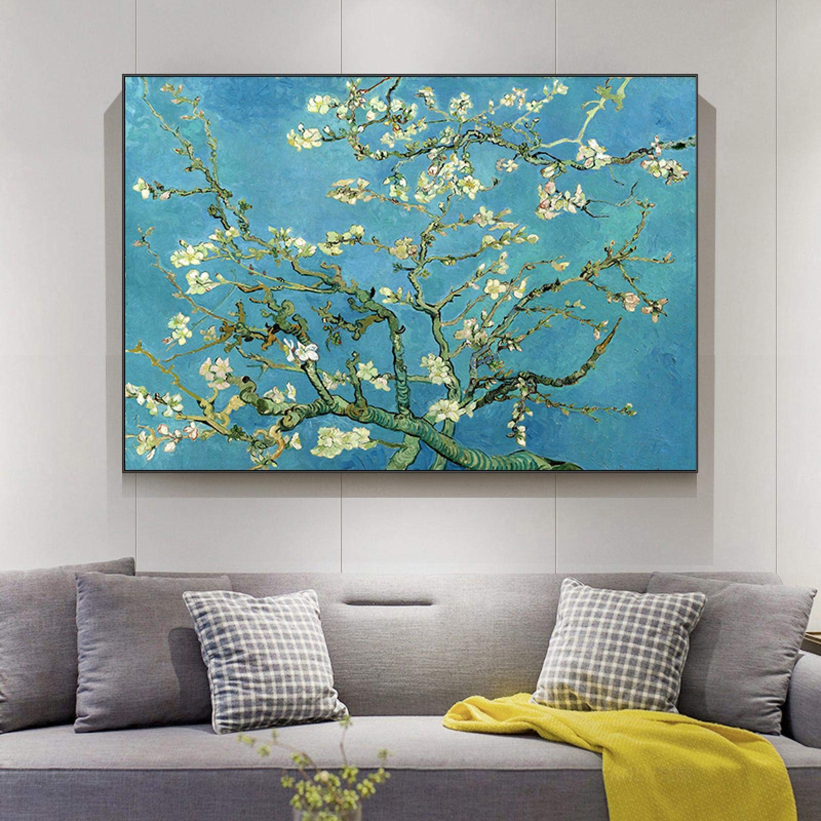 Van Gogh kwiat migdałów obrazy na płótnie sztuka na ścianę plakaty i nadruki impresjonistyczne kwiaty obrazy do dekoracji domu 60 x 80 cm bez ramy