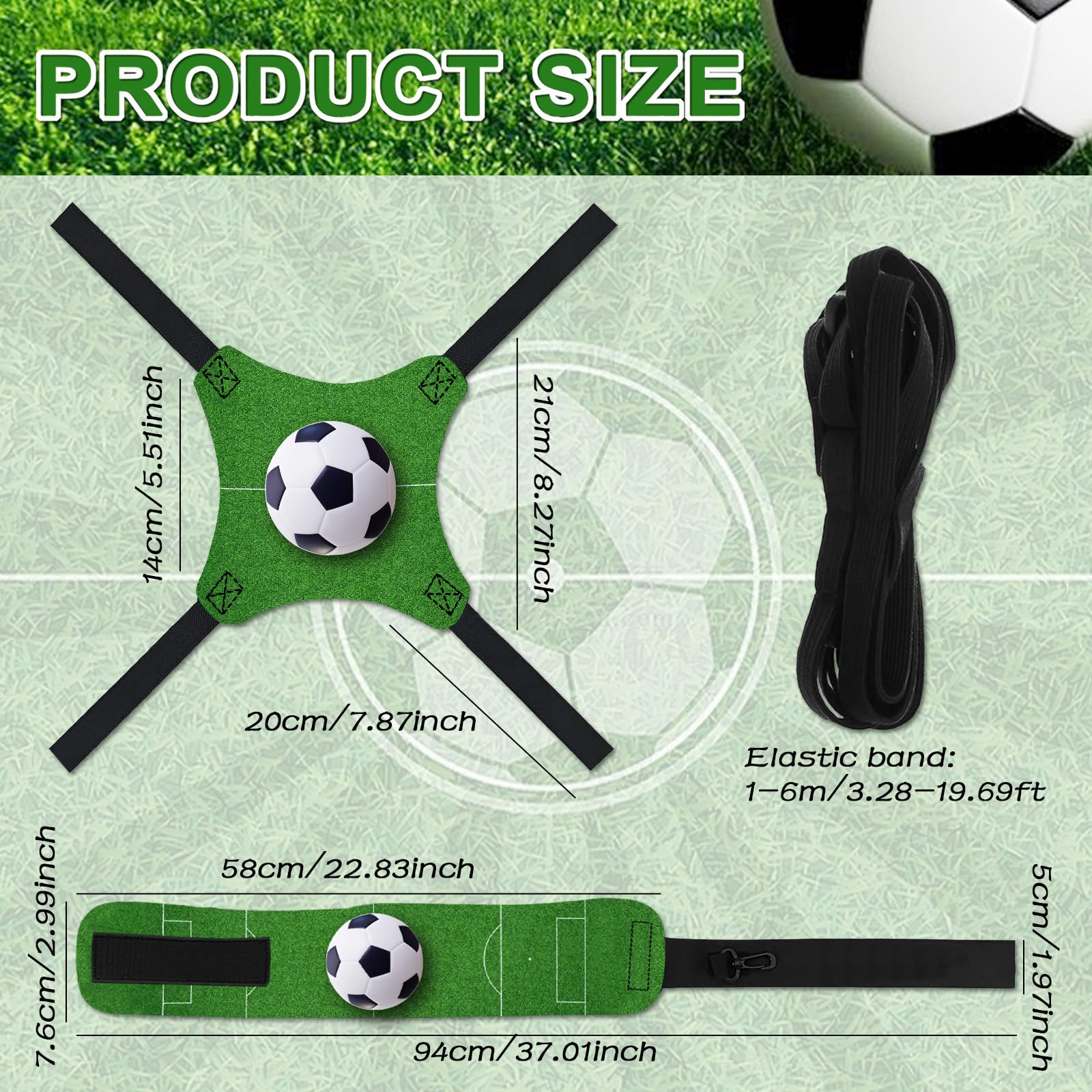 Trainer da Calcio, Fascia Elastico per Allenamento, Adatta per Bambini e Adulti, Fascia Regolabile, Perfetta per Calcio, Pallavolo e Rugby, Materiale Resistente, Alta qualità, 1 Pezzo