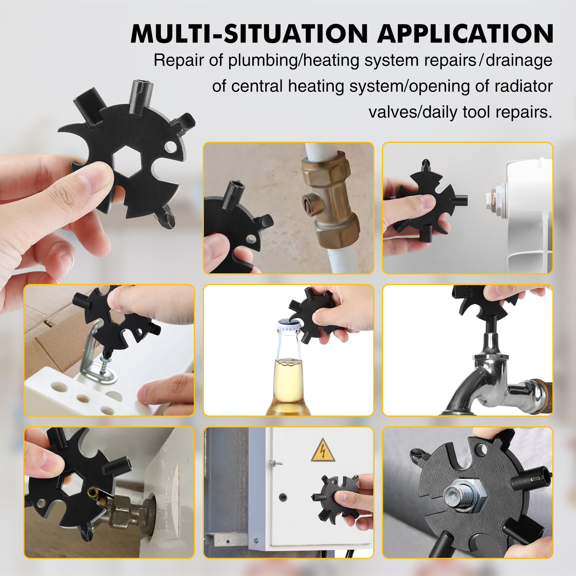 10 In 1 Plumbing Key PlumbShark 10-in-1 Multi-Tool Keyring | Radiator ...
