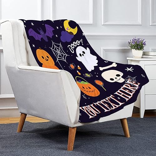 Miniatura 3 de Manta de Halloween personalizada con calabaza, manta de franela suave, decoración de Halloween para sofá, sala de estar, dormitorio, regalos