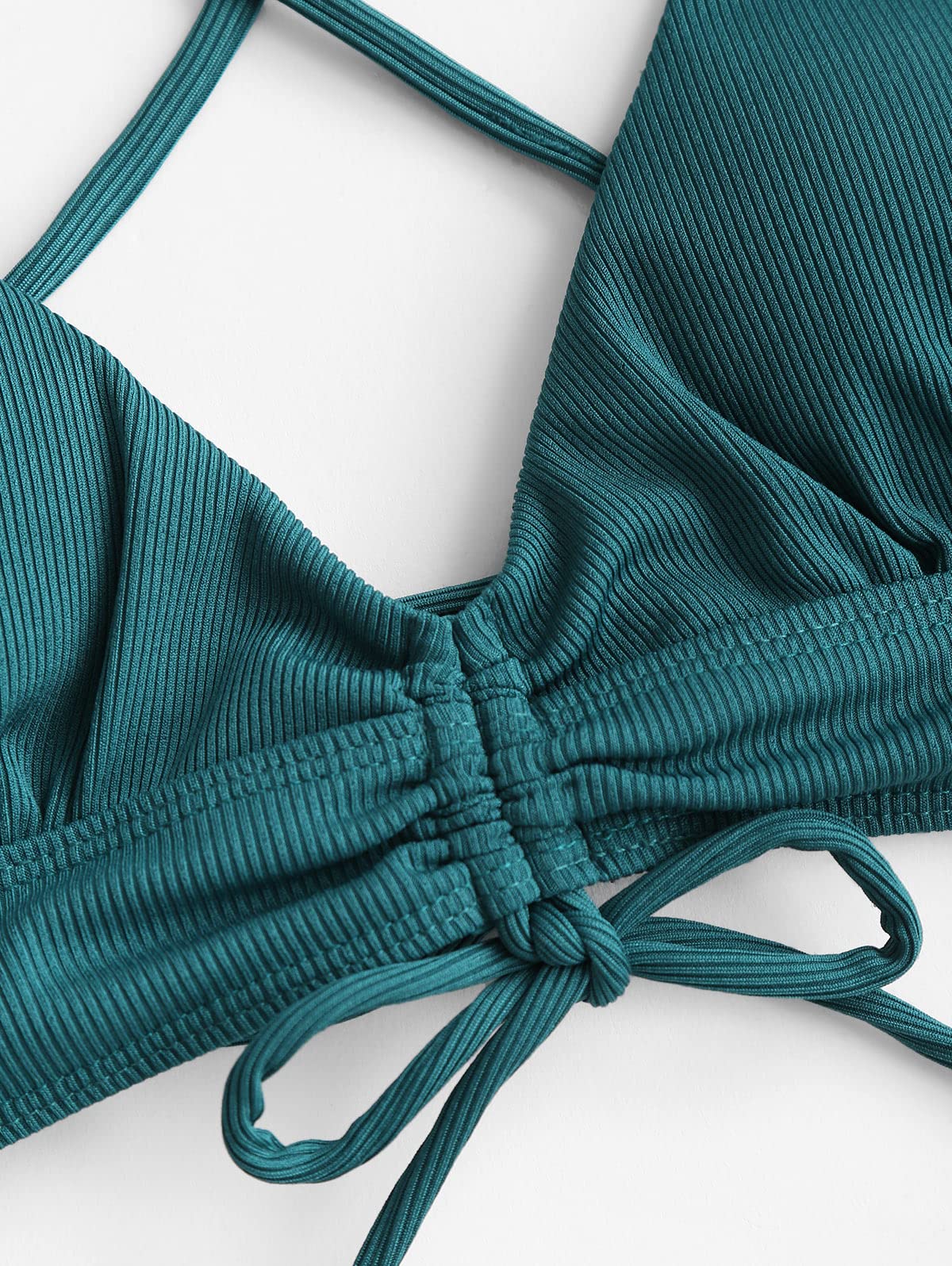 ZAFUL zweiteilig Bikini-Set mit verstellbarem BH & Rückengurt Design, Triangle Badehose mit Vögel-Gedruckt