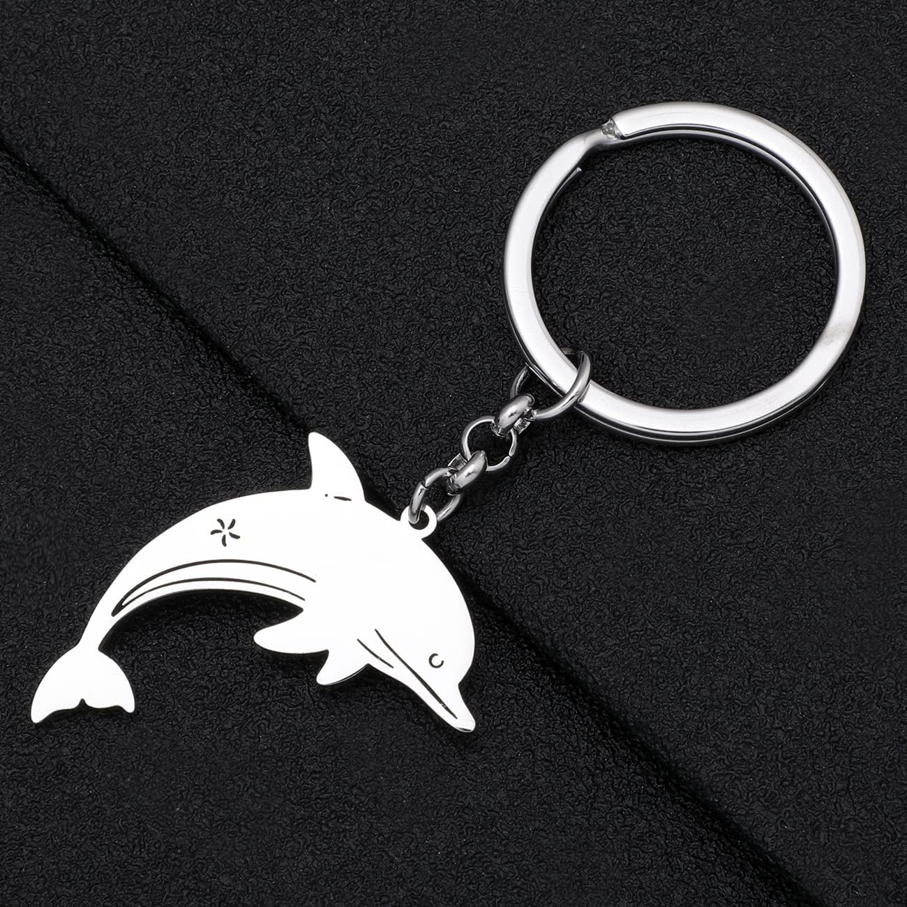 Stainless Steel Cute Dolphin Keychain Whale Ocean Animals Purse Gifts For Women Backpack Car Key Ring Charms Jewelry - Image 3