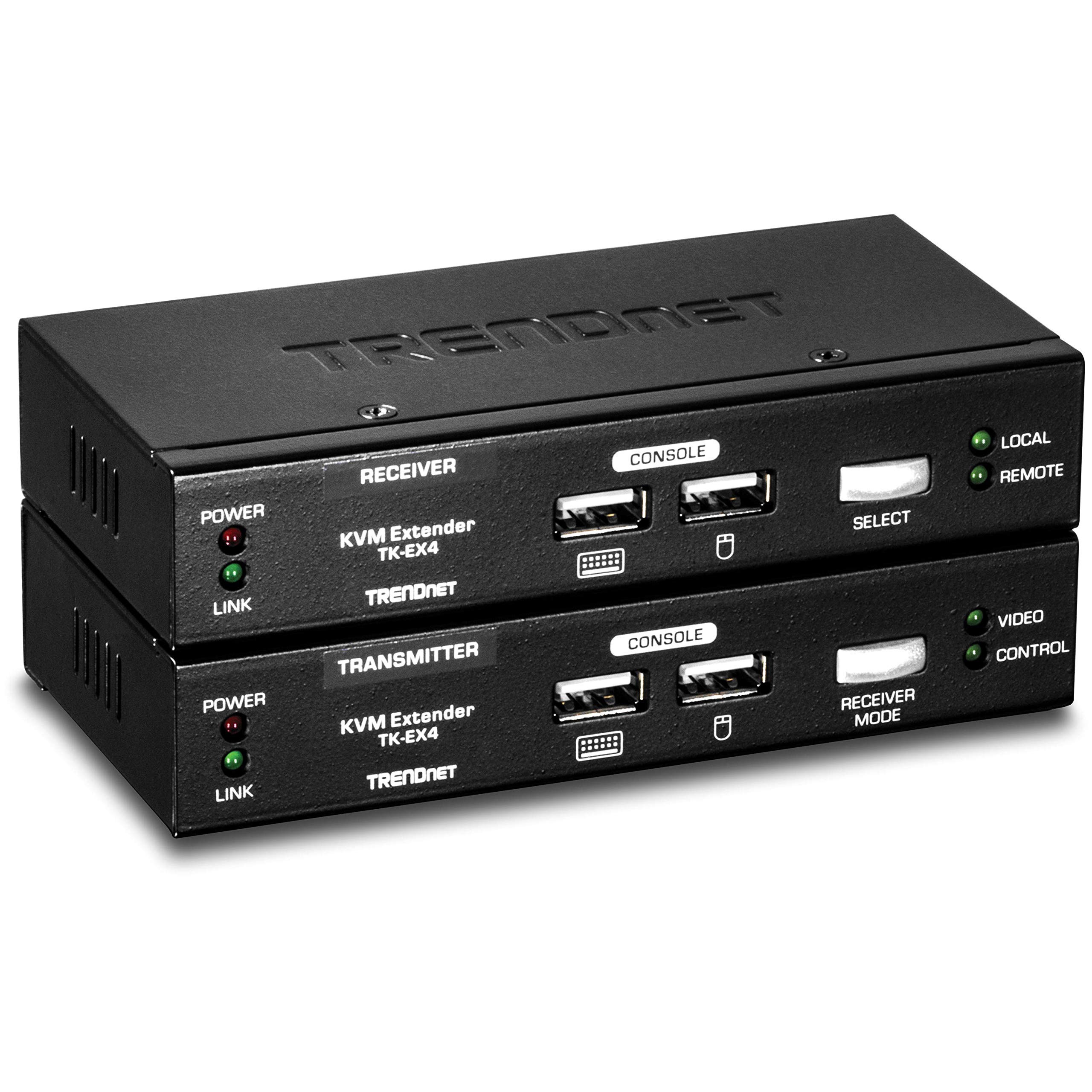 TRENDnet, TK-EX4, Kit d'extension KVM VGA USB, Étendez les commandes du clavier/vidéo/souris, jusqu'à 100 mètres (328 pieds)