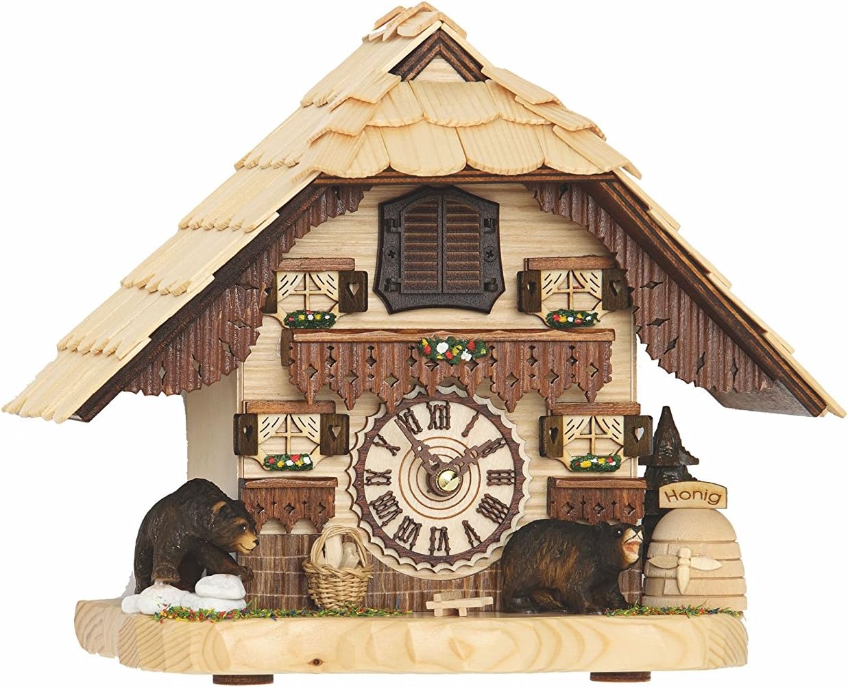 Quartz Table Cuckoo Clock Black Forest House with Music TU 4203 QM