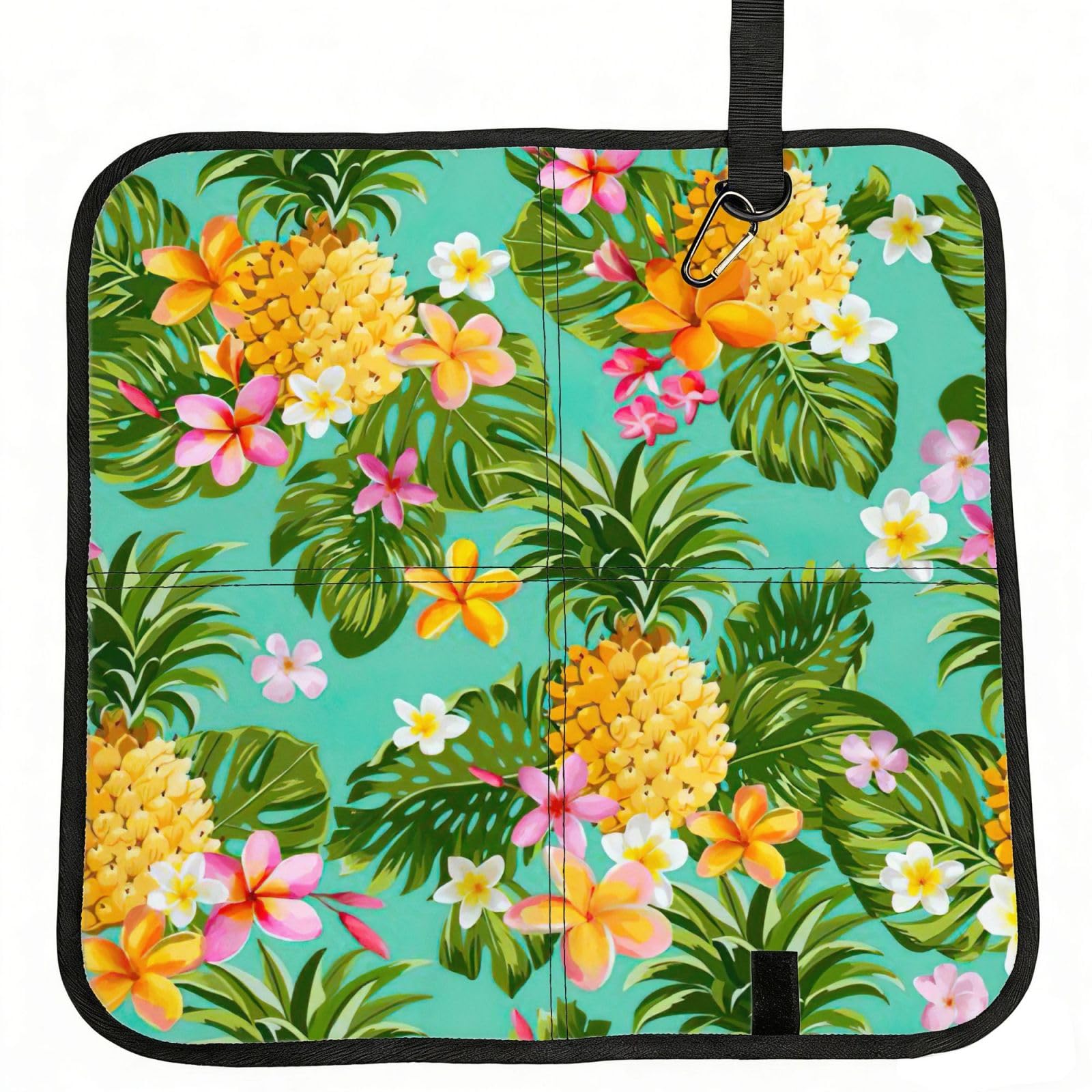 NImongt Tropical Fruit Pineapple Print Portable Chair Pad Foldable Seat Cushion Outdoor Seating Office Picnic Camping