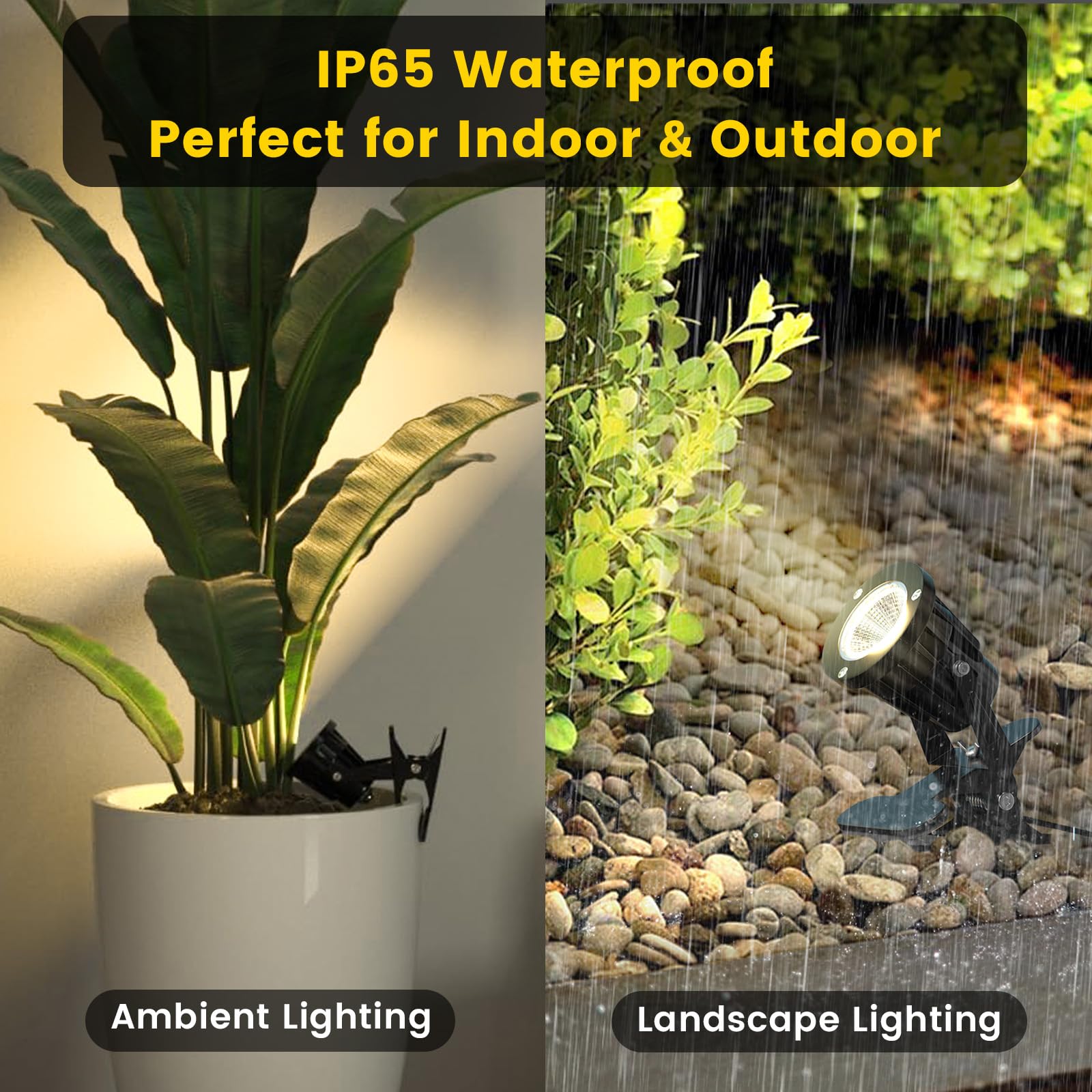 Lustaled 7W LED Clip on Spotlights 2Pack,IP65 Waterproof Plug in Plant Light for Indoor/Outdoor,3000K Warm White Adjustable Portable Little Spotlight for Painting,Artwork,Accent Lighting - Image 2